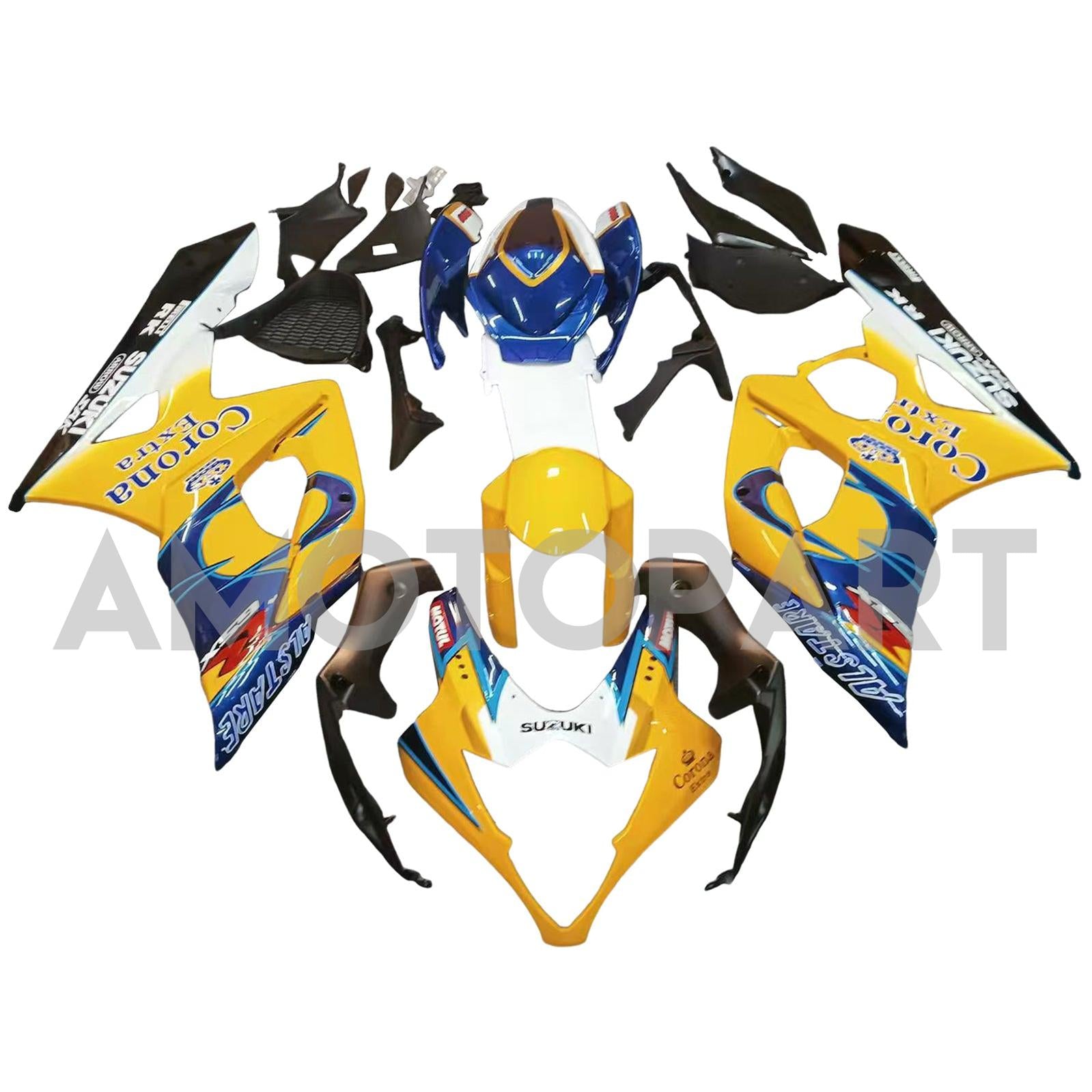 Amotopart 2005-2006 Suzuki GSXR1000 Yellow&Blue Fairing Kit