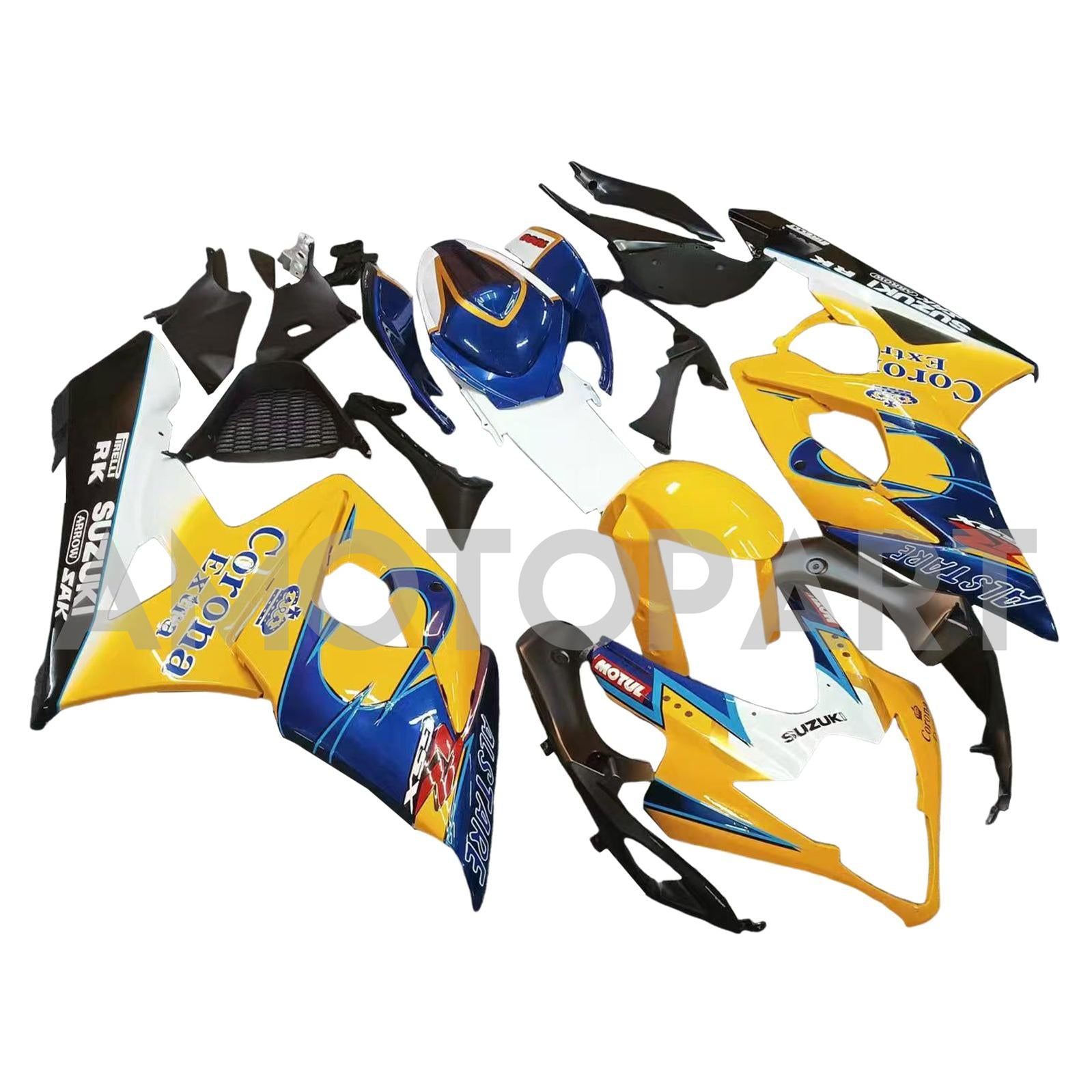 Amotopart 2005-2006 Suzuki GSXR1000 Yellow&Blue Fairing Kit