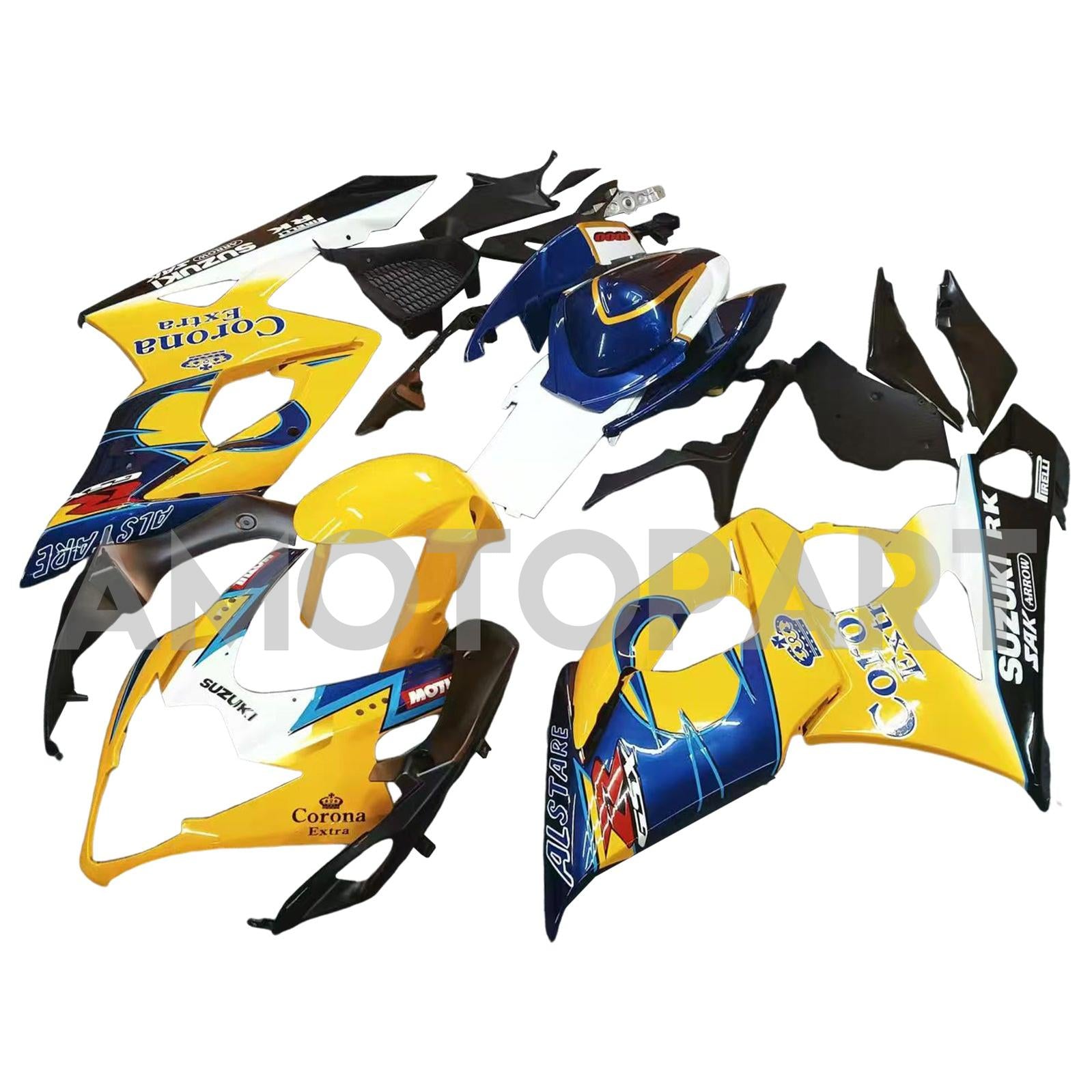 Amotopart 2005-2006 Suzuki GSXR1000 Yellow&Blue Fairing Kit