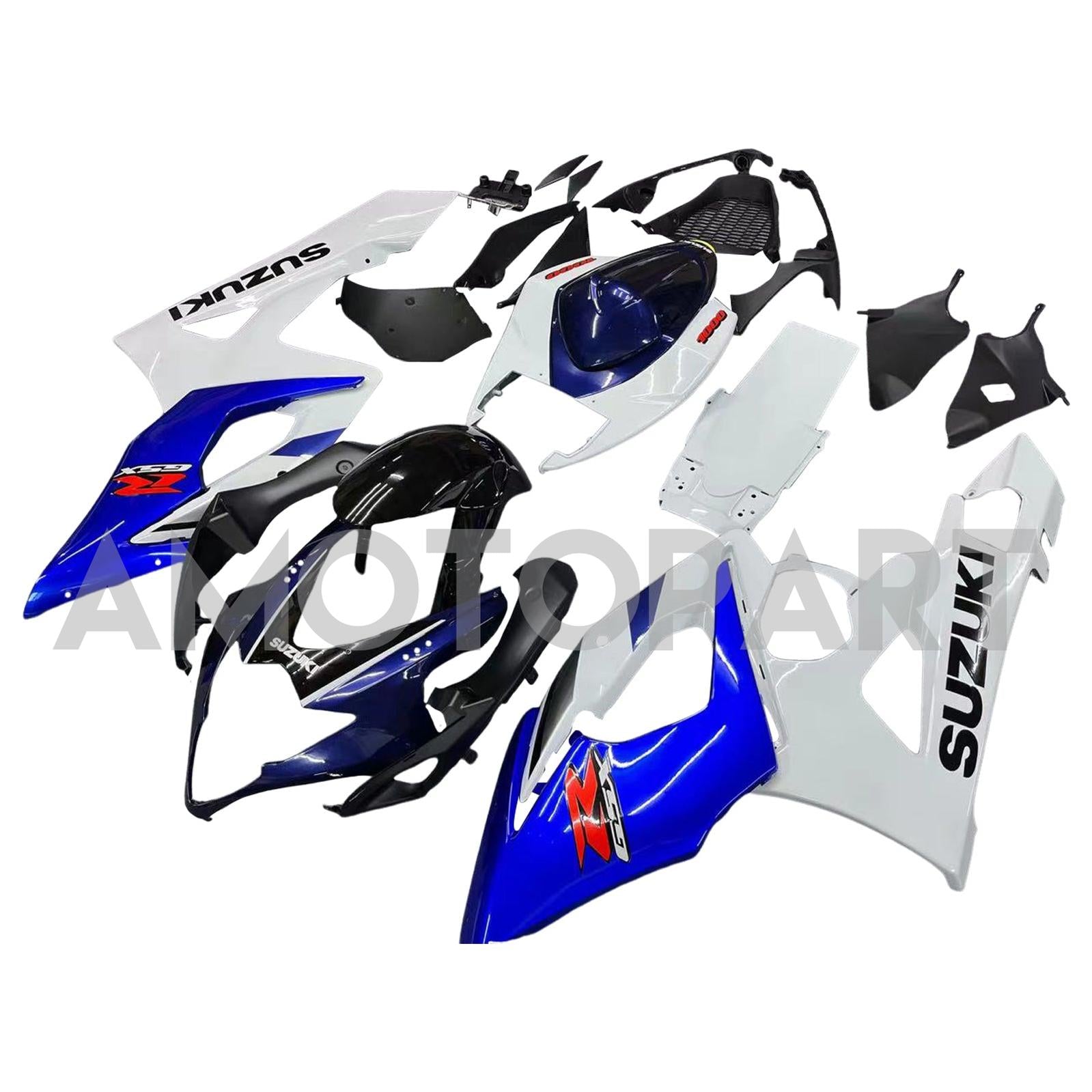 Amotopart 2005-2006 Suzuki GSXR1000 Kit de carenado blanco y azul