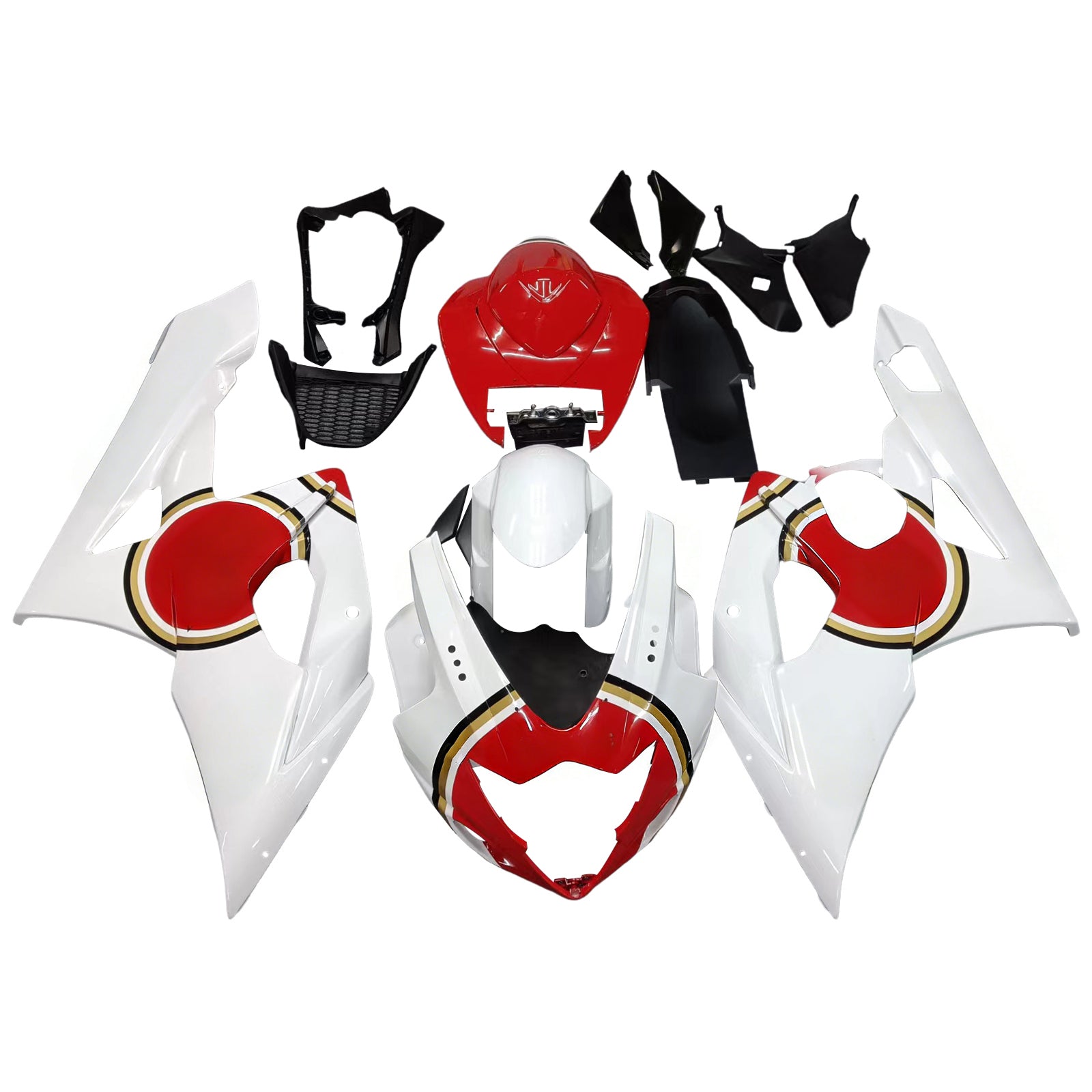 Amotopart 2005-2006 Suzuki GSXR1000 K5 White&Red Lucky Strike Fairing Kit