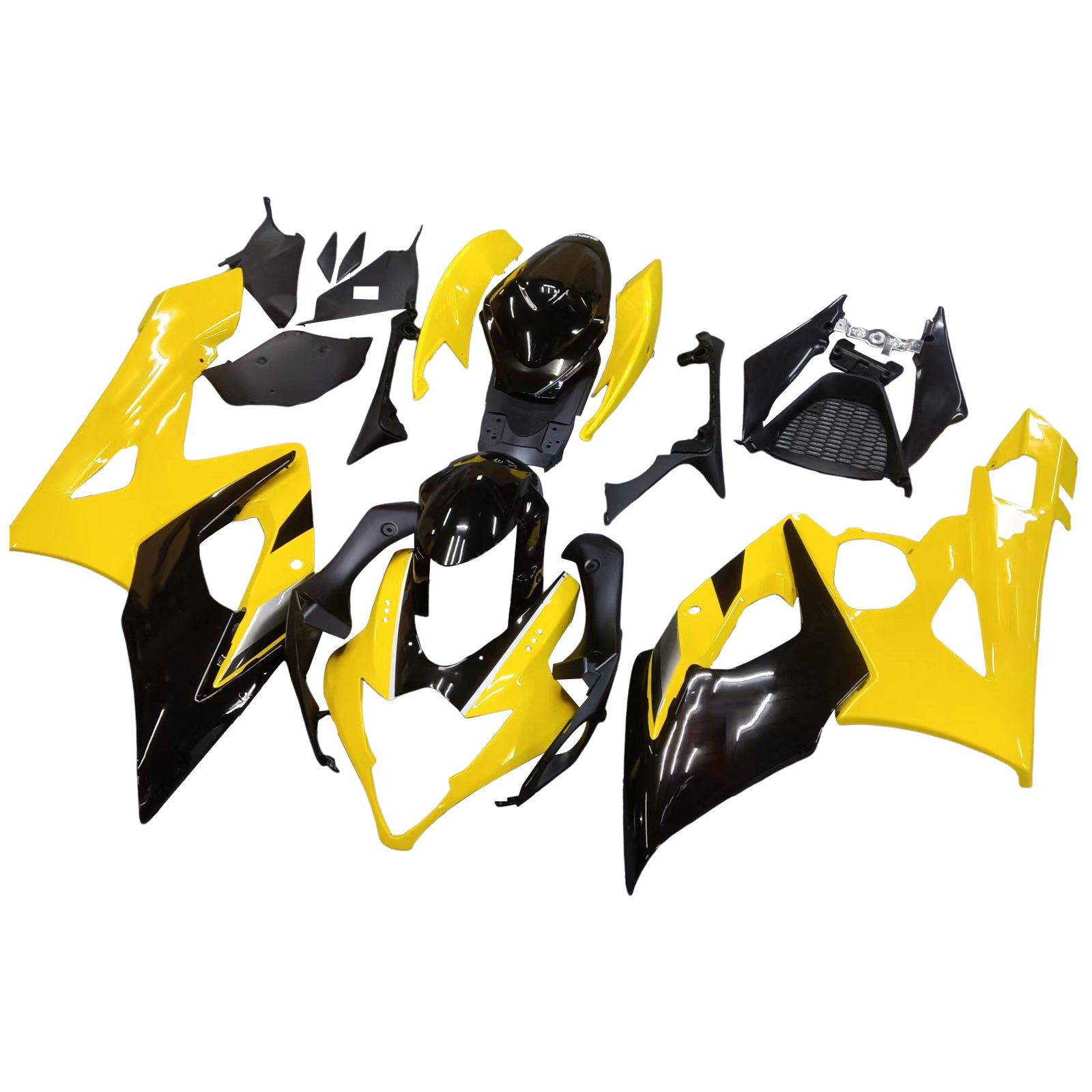 Amotopart 2005-2006 スズキ GSXR1000 フェアリング イエロー&ブラック キット