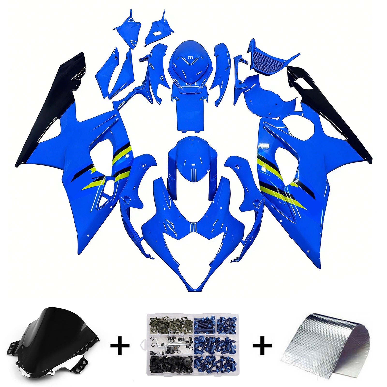 Amotopart 2005-2006 Suzuki GSXR1000 Blue Black Fairing Kit