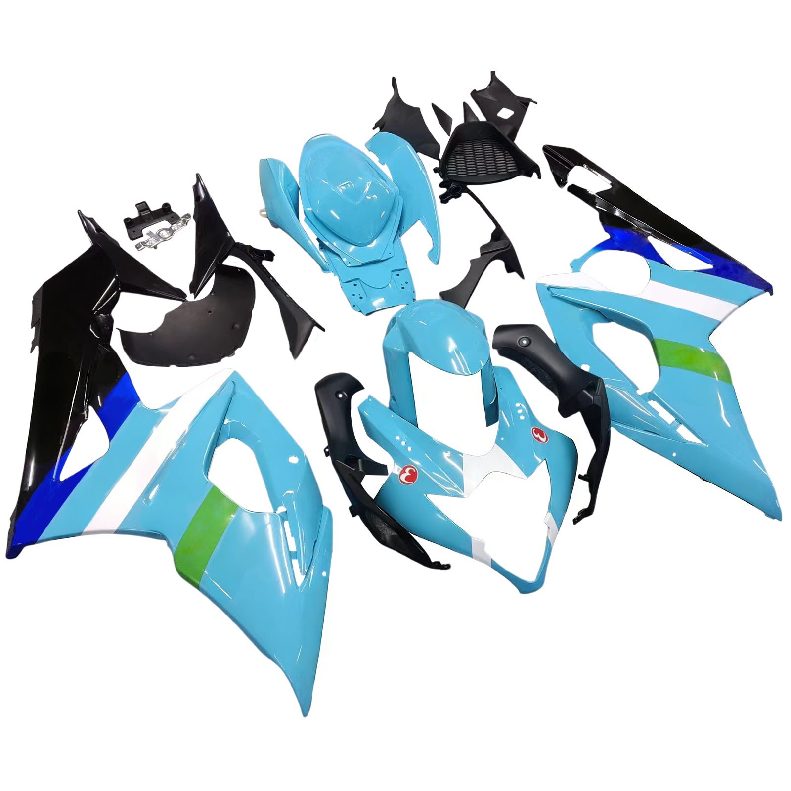Amotopart 2005–2006 Suzuki GSXR1000 Verkleidung, hellblaues Kit