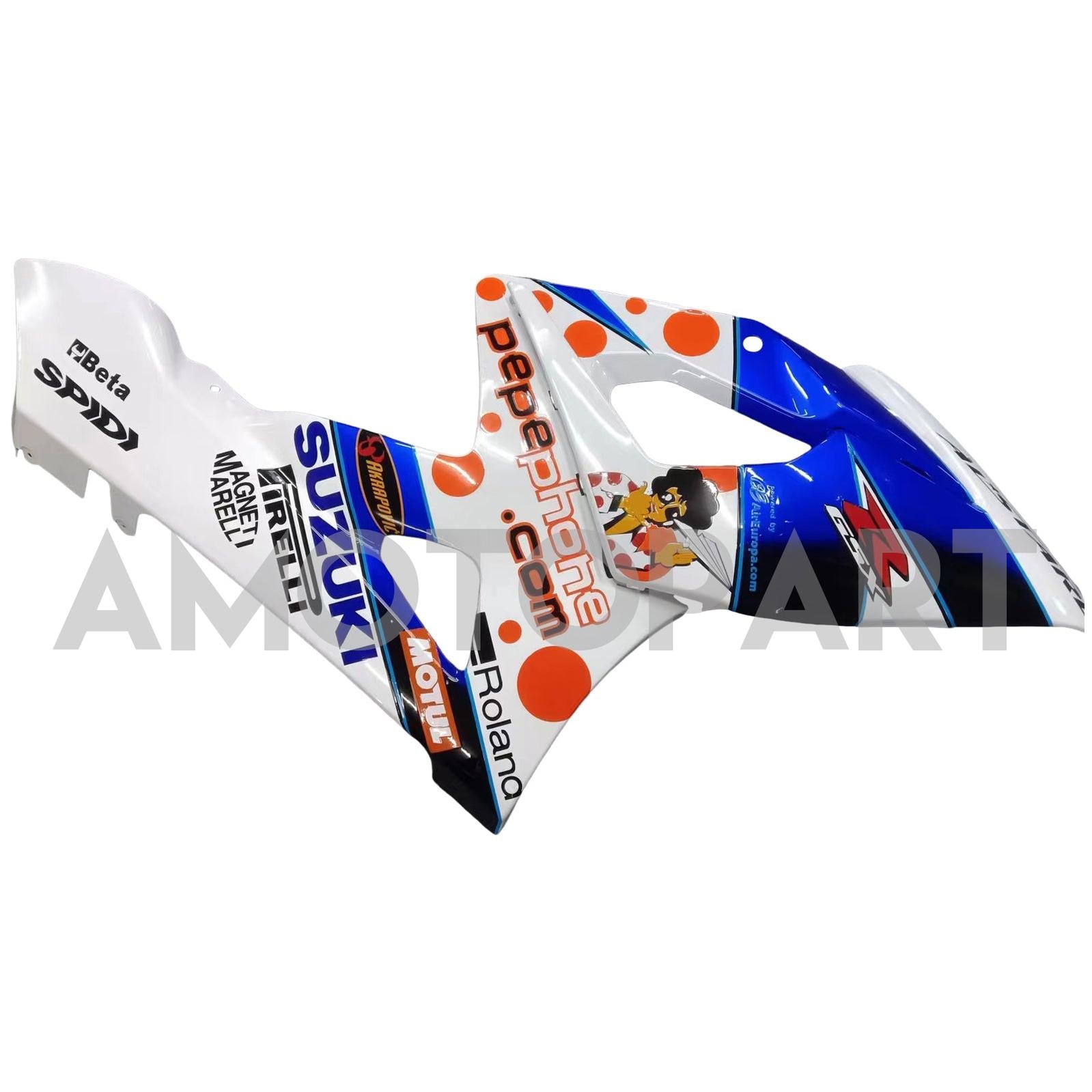Amotopart 2005-2006 Suzuki GSXR1000 Fairing White&Blue Kit