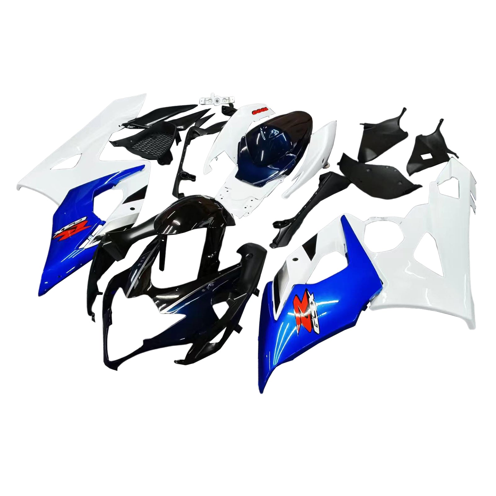Amotopart 2005-2006 Suzuki GSXR 1000 Blue&White Fairing Kit