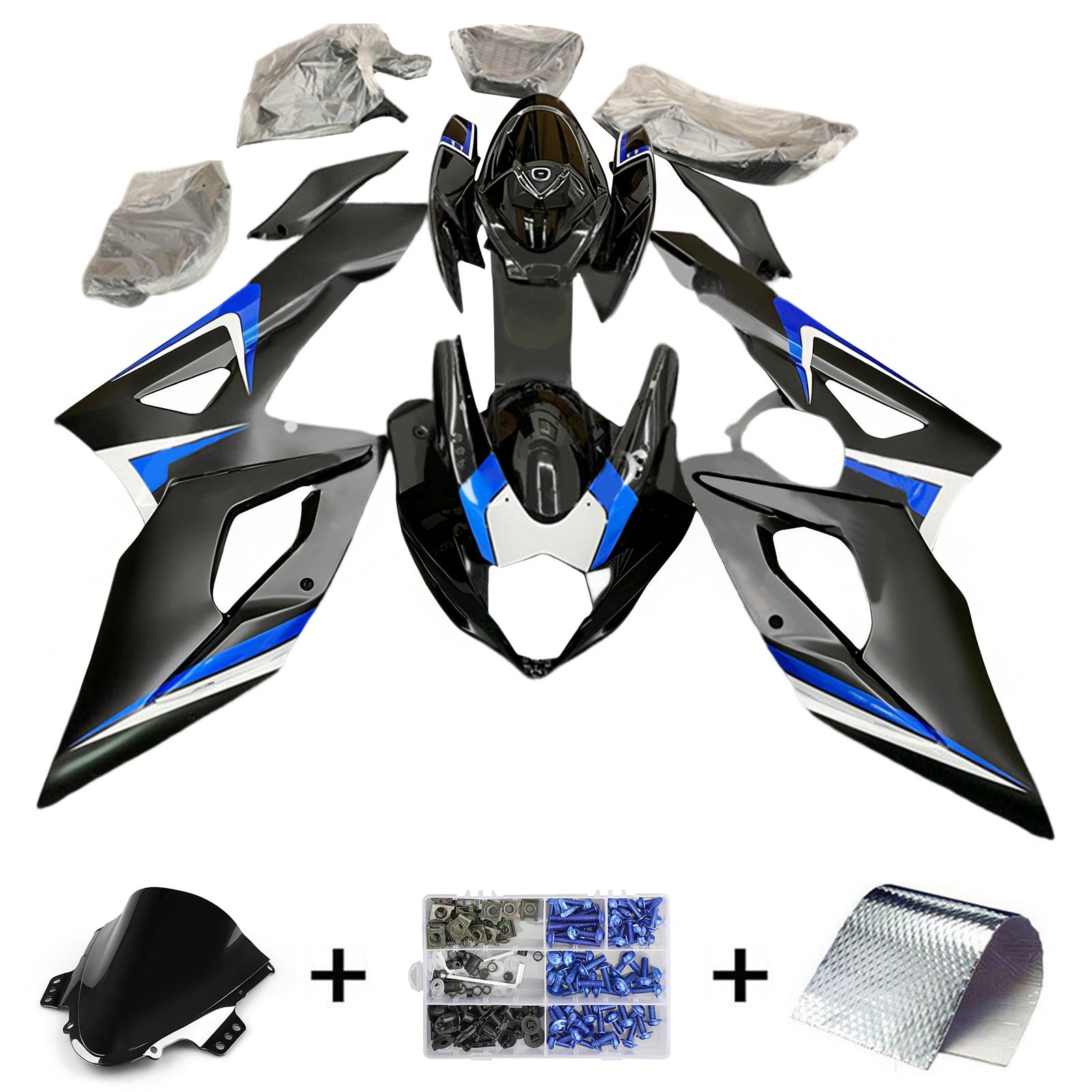 Amotopart 2005-2006 Suzuki GSXR1000 K5 Blue & Black Fairing Kit
