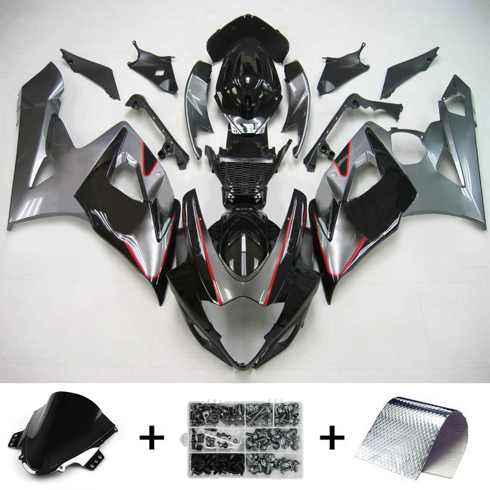 Carenagem cinza Amotopart para Suzuki GSXR1000 2005-2006&Bfalta Kit