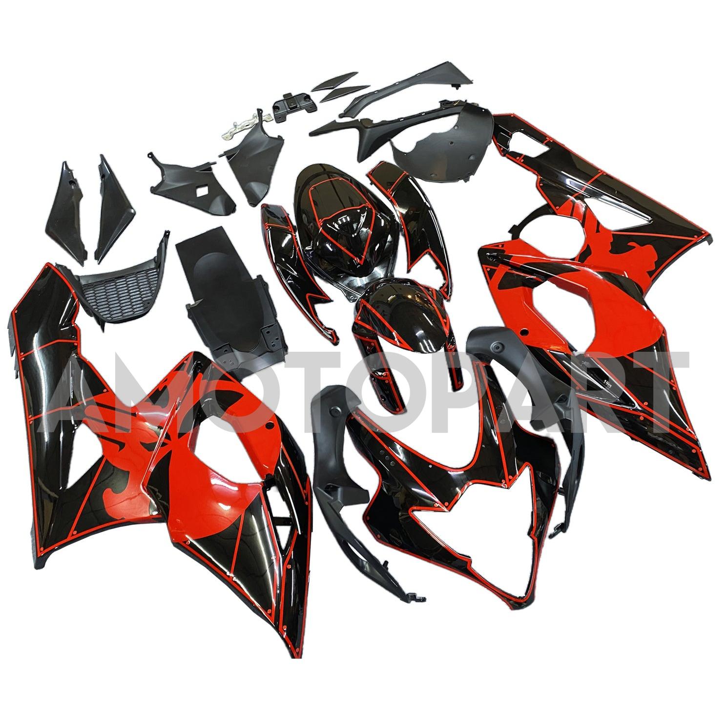 Amotopart 2005-2006 Suzuki GSXR1000 Fairing Red Skull Kit