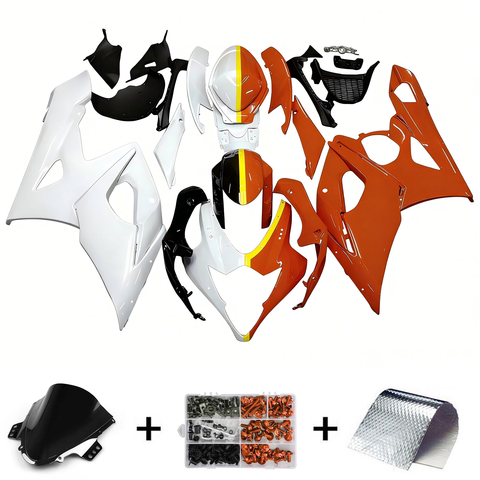 Amotopart 2005-2006 Suzuki GSXR1000 carenatura arancione e bianco