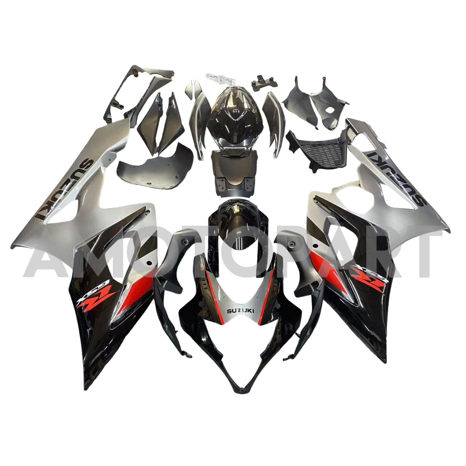 Amotopart 2005-2006 Suzuki GSXR1000 Fairing Black&Grey Kit