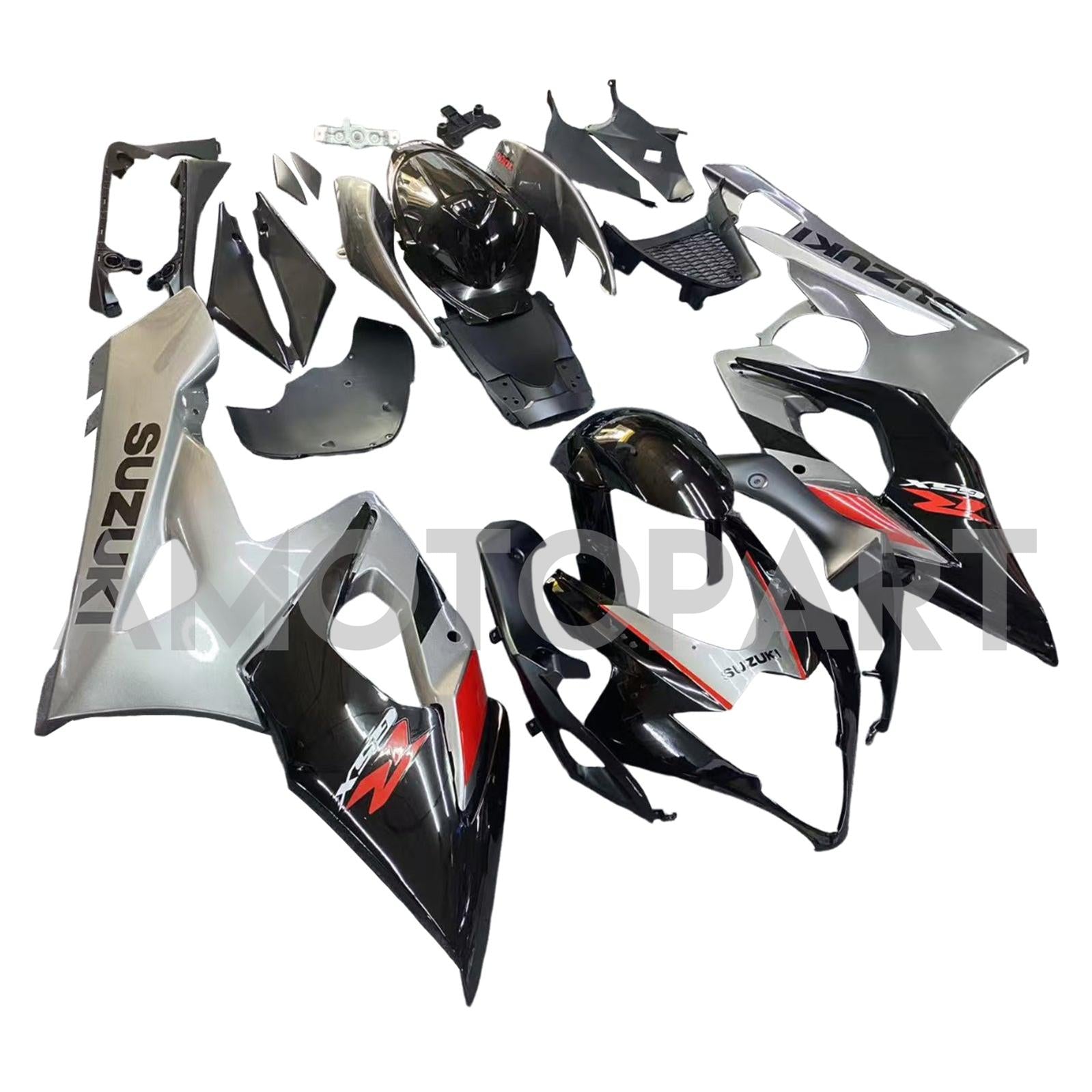 Amotopart 2005-2006 Suzuki GSXR1000 Fairing Black&Grey Kit