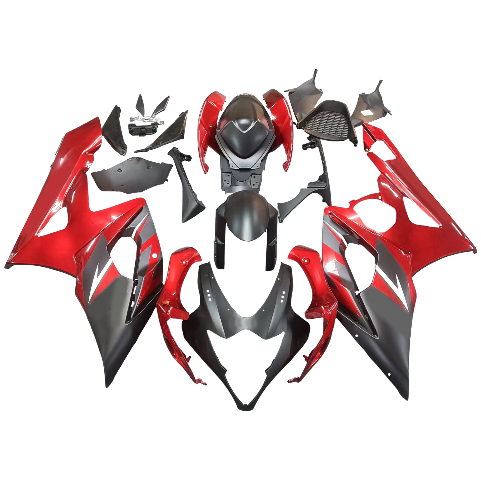 Amotopart 2005-2006 Suzuki GSXR1000 Verkleidung Mattrot&Schwarzes Set