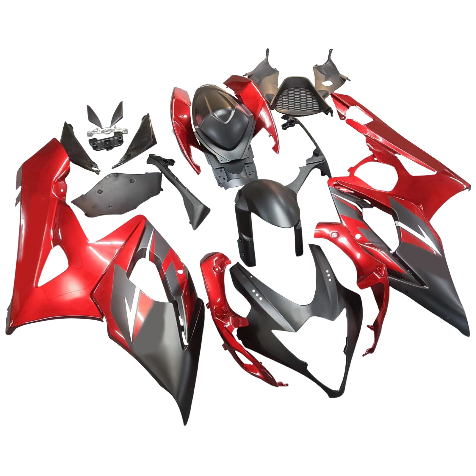 Amotopart 2005-2006 Suzuki GSXR1000 Verkleidung Mattrot&Schwarzes Set