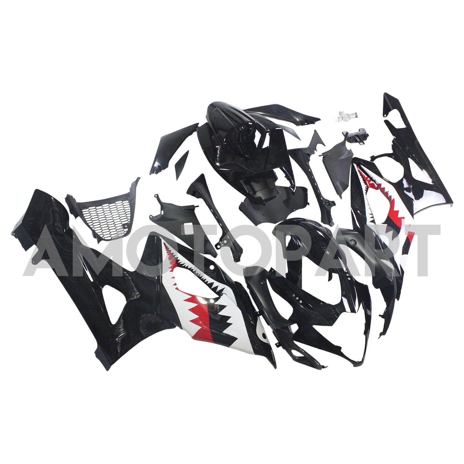 Amotopart 2005-2006 Suzuki GSXR1000 Fairing Black Sharkteeth Kit