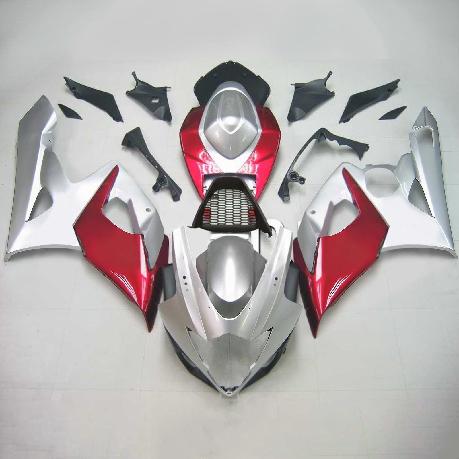 Kapotáž Amotopart 2005-2006 pro Suzuki GSXR1000 stříbrná&Red Kit