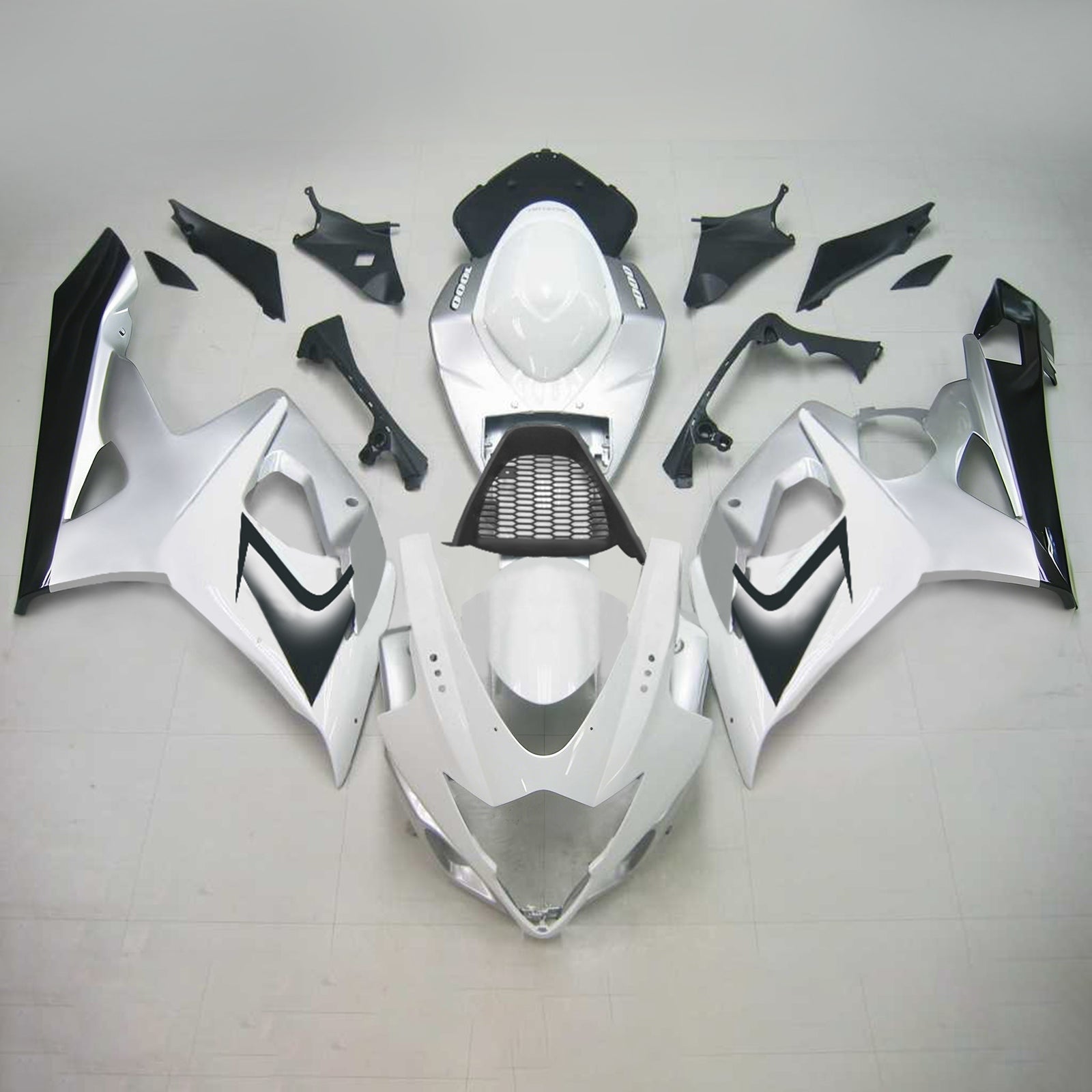 Amotopart kuip voor Suzuki GSXR1000 (2005-2006) in zilver&Wwitte kit