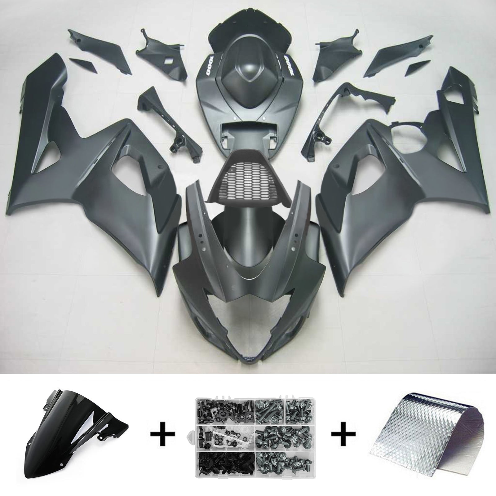 Kit de carenagem Amotopart 2005-2006 Suzuki GSXR1000 fosco cinza escuro