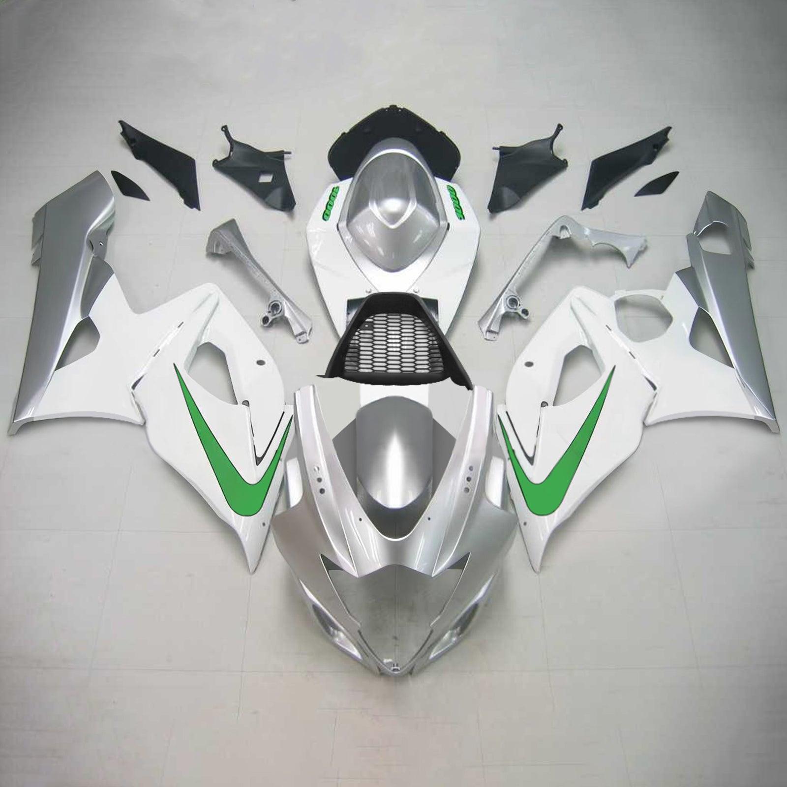 Amotopart 2005-2006 Suzuki GSXR1000 Kåbe Sølv&GReen Kit