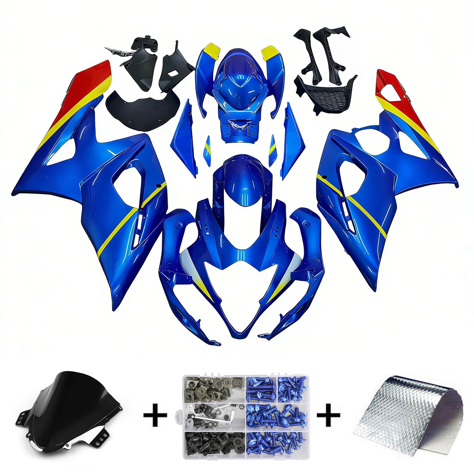 Amotopart 2005-2006 Suzuki GSXR1000 Fairing Blue Style4 Kit