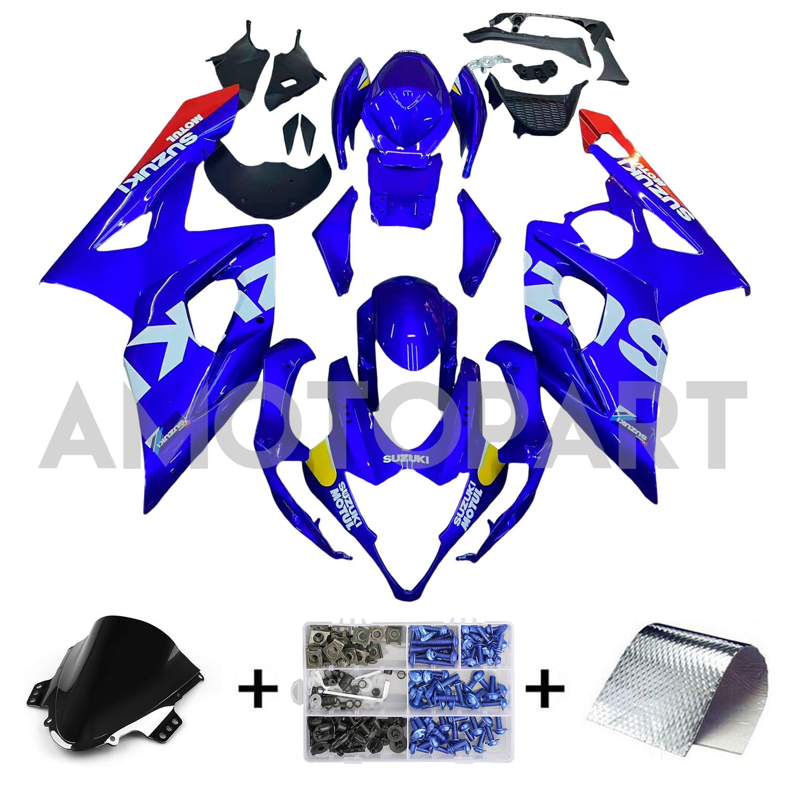Amotopart 2005-2006 Suzuki GSXR1000 Fairing Blue Style1 Kit