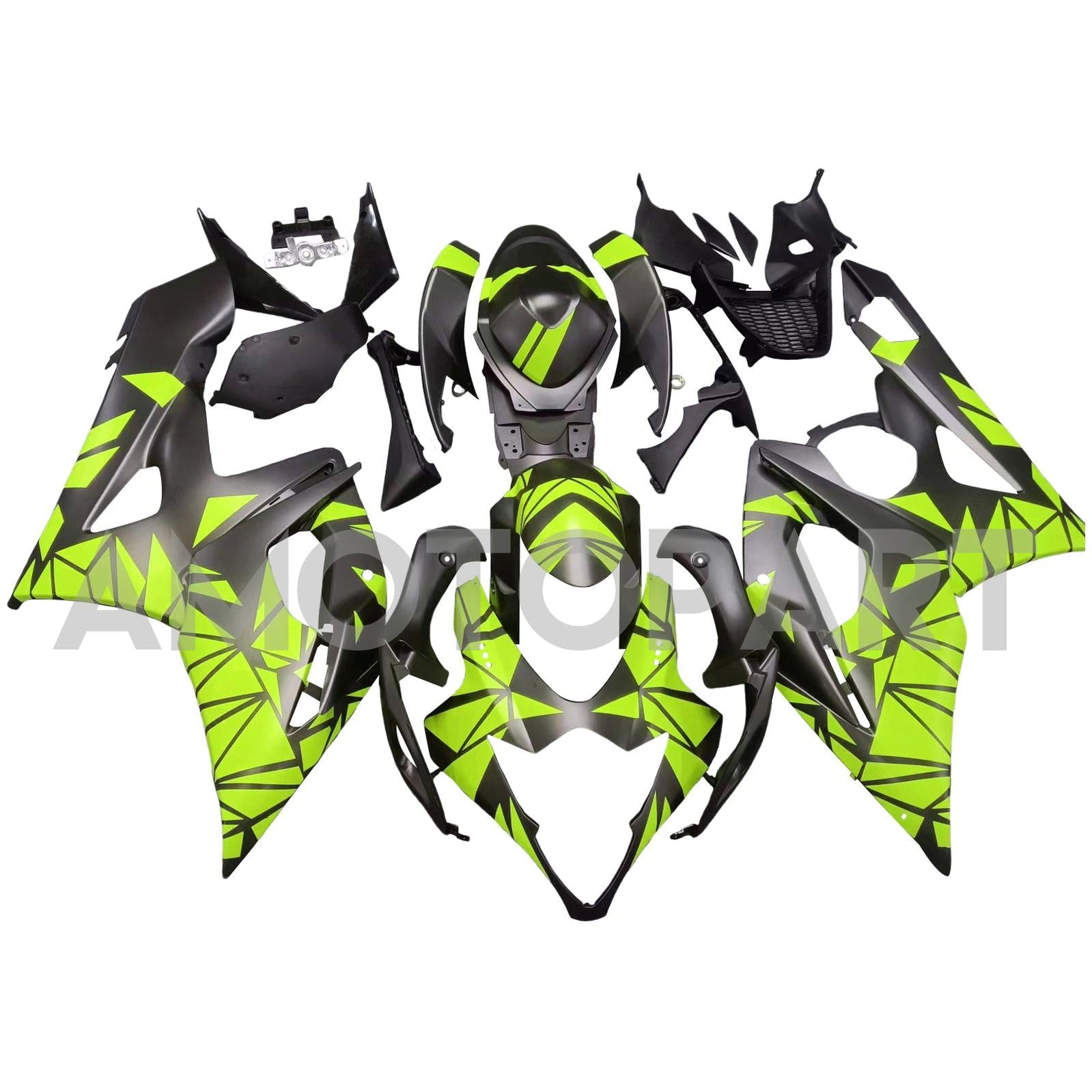 AMOTOPT 2005-2006 Suzuki GSXR1000 Cinza e Kit Amarelo