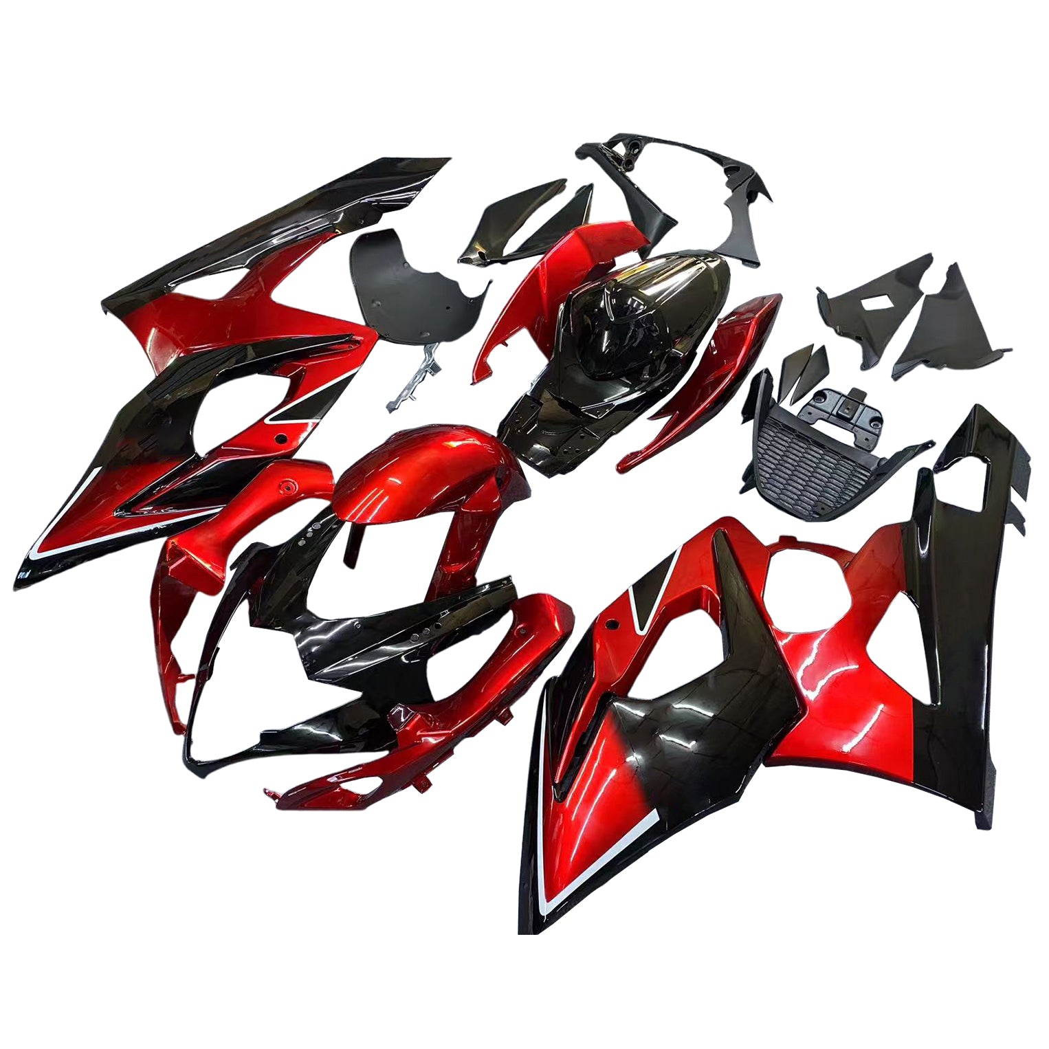 Amotopart 2005-2006 Suzuki GSXR1000 Fairing Black&Red Kit
