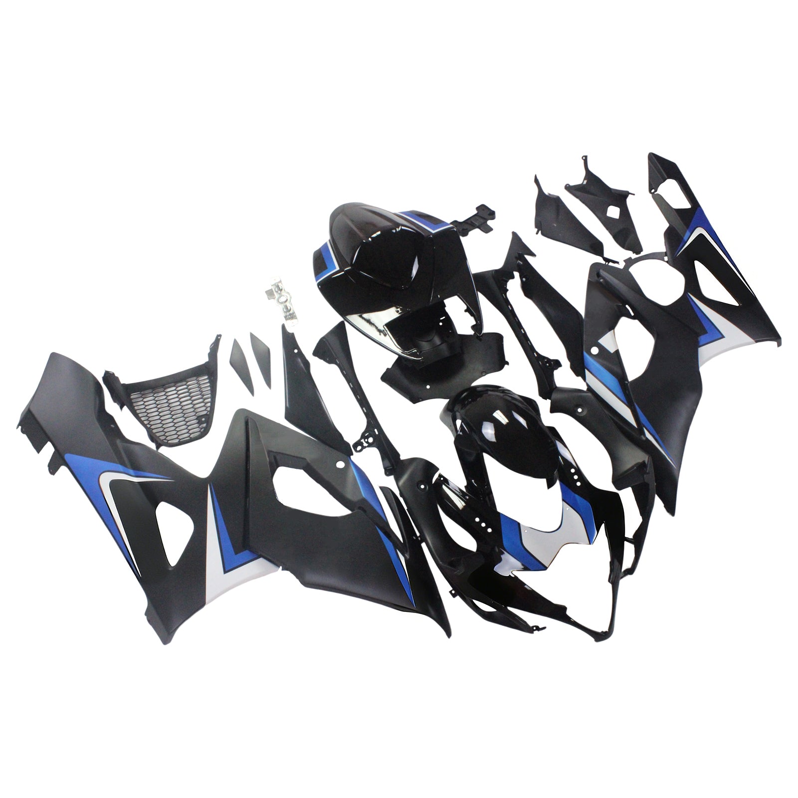 Amotopart 2005-2006 Suzuki GSXR1000 Kit de carenado negro y azul