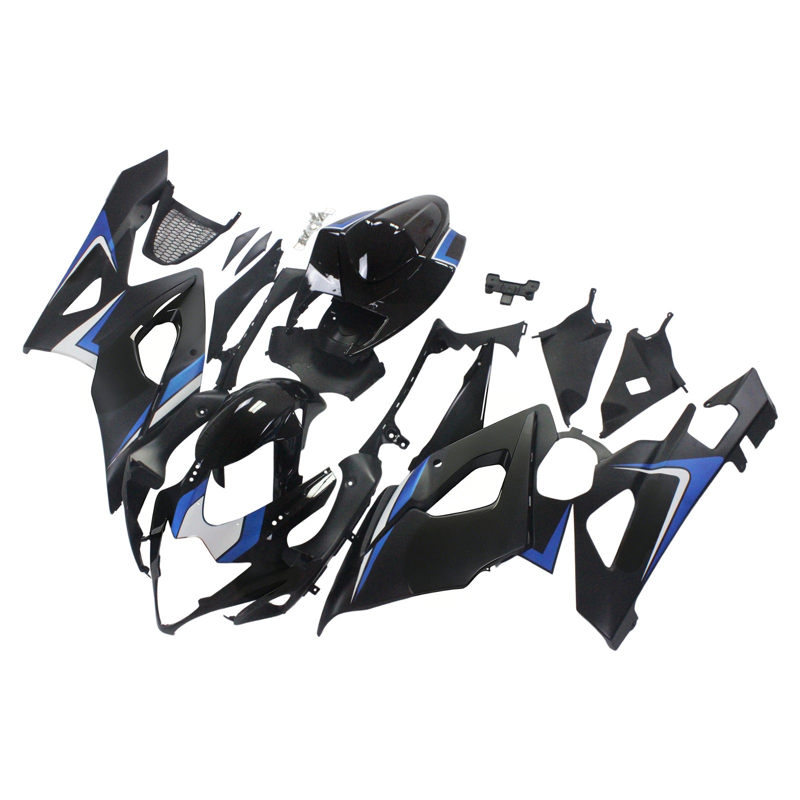 Amotopart 2005-2006 Suzuki GSXR1000 Kit de carenado negro y azul