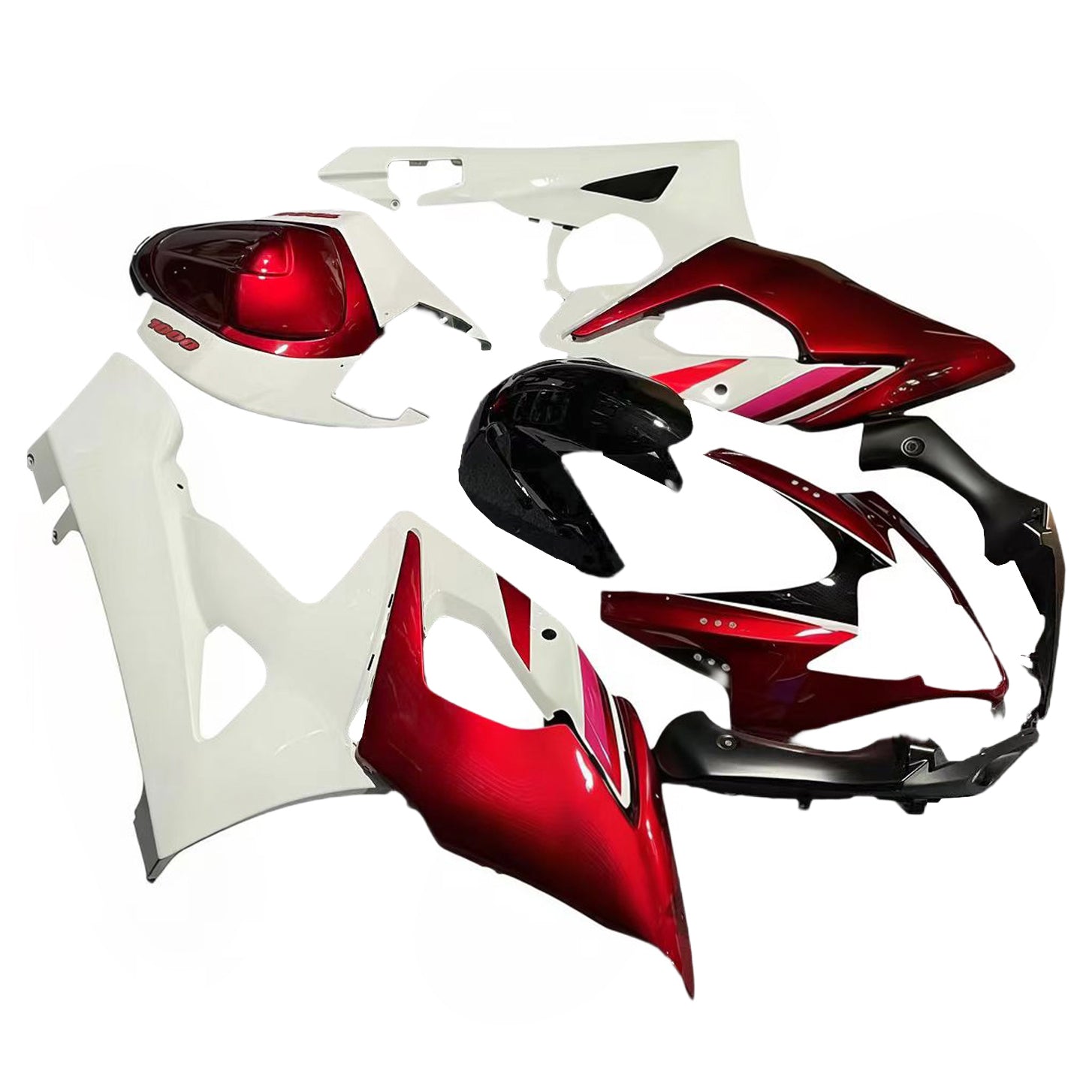 Amotopart 2005-2006 K5 GSXR1000 Suzuki Red & White Fairing Kit