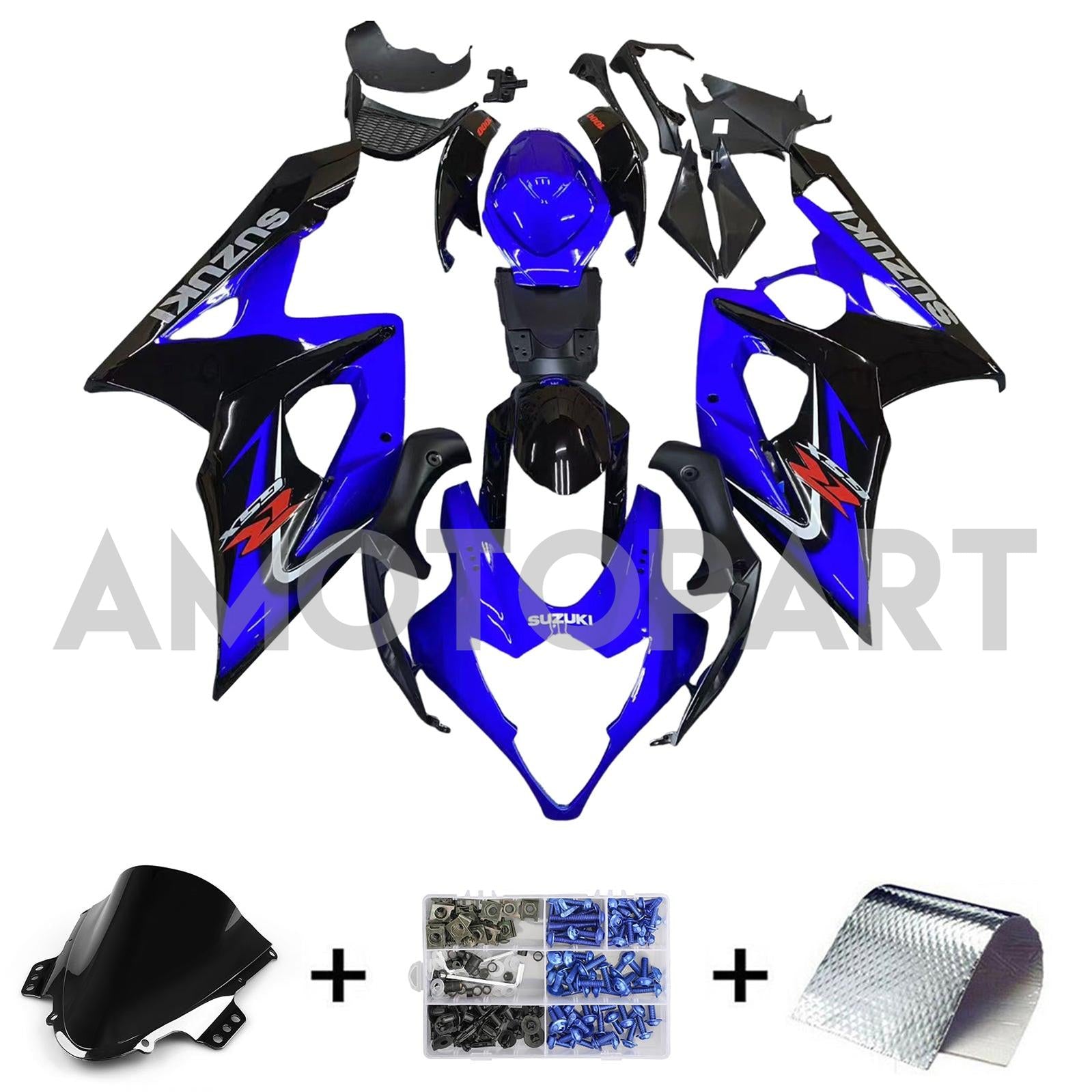 Amotopart 2005-2006 K5 GSXR1000 スズキ ブルー&ブラック Style1 フェアリングキット