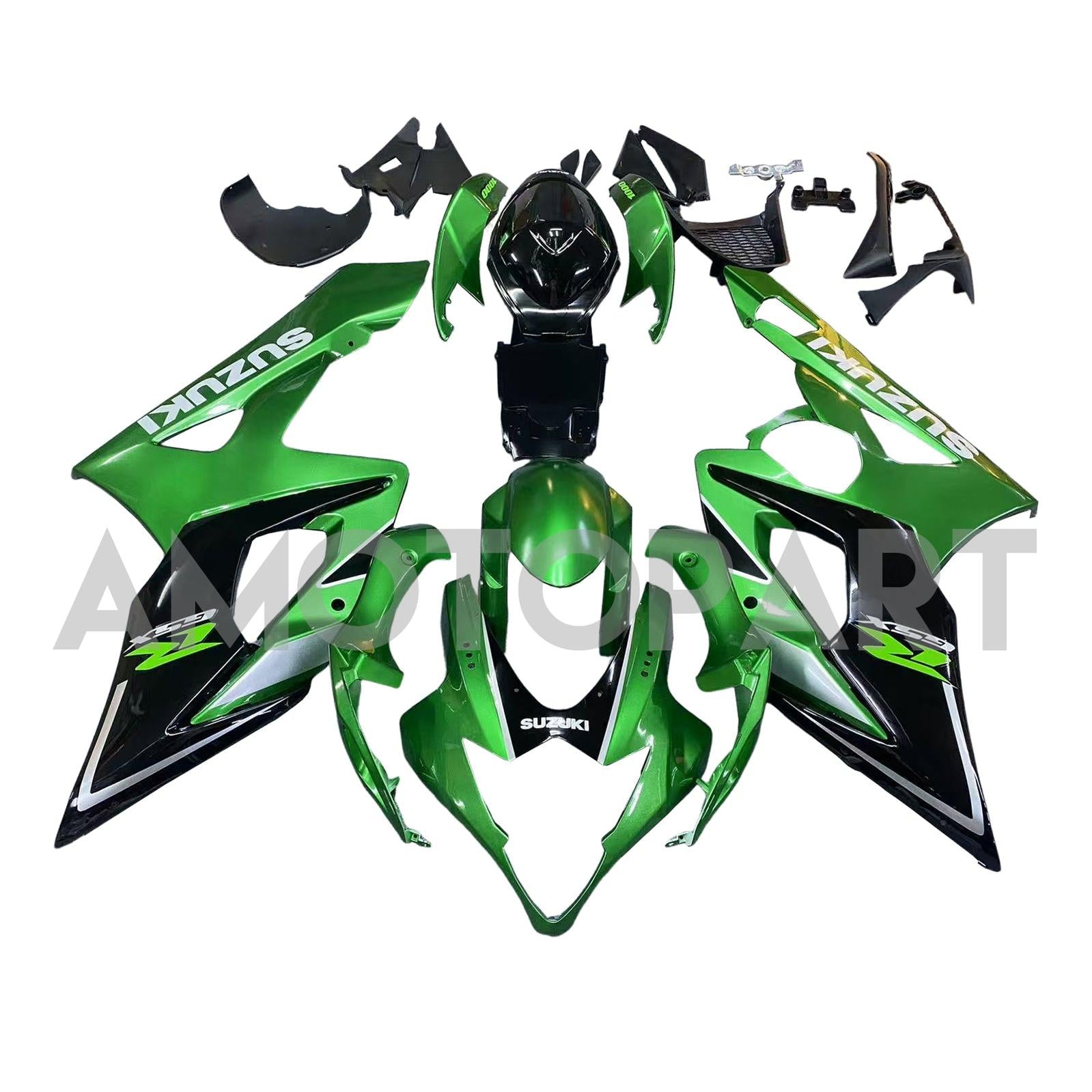 Amotopart 2005-2006 K5 GSXR1000 Suzuki Green&Black Fairing Kit