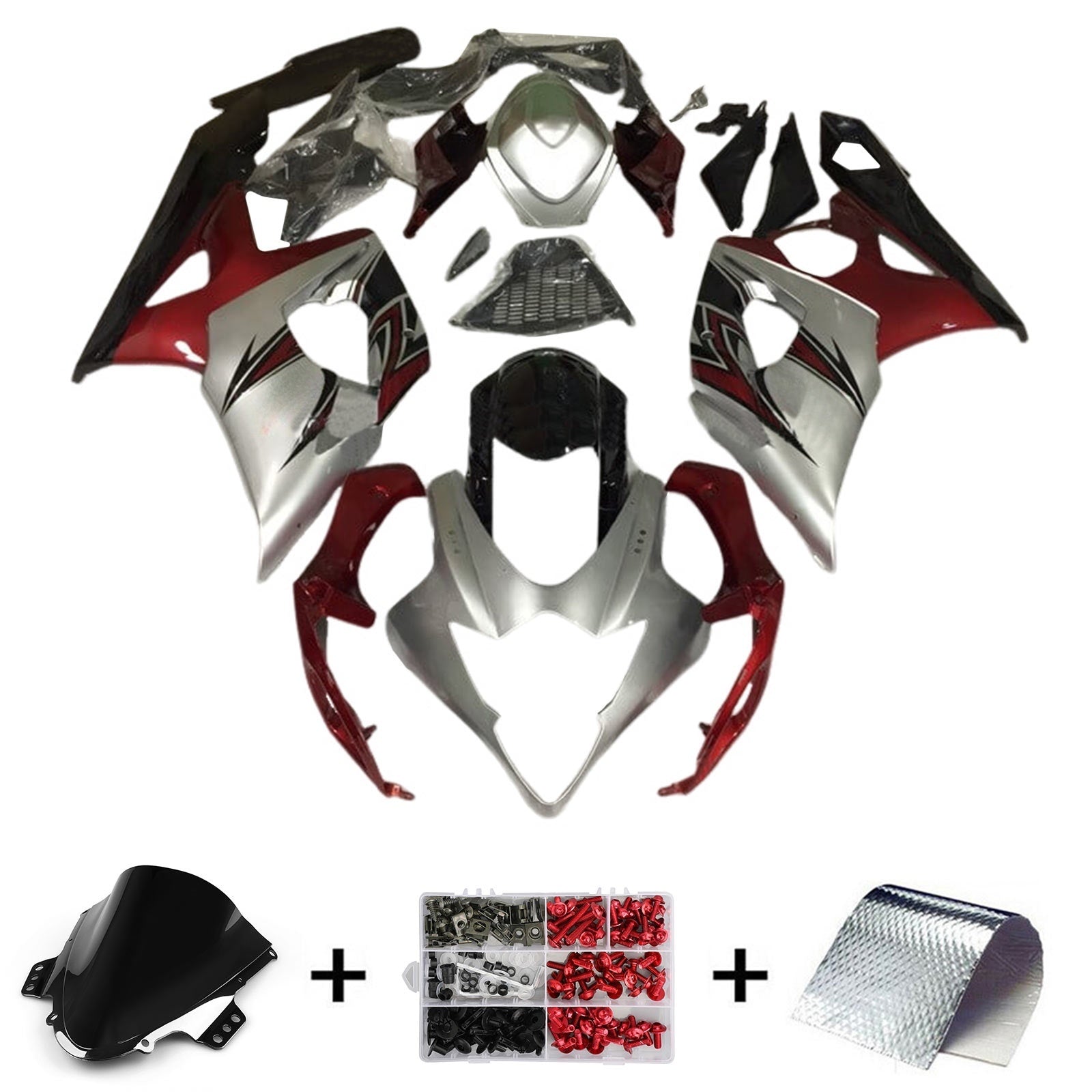 Amotopart 2005-2006 K5 GSXR1000 Suzuki Kit carena Gre&Red