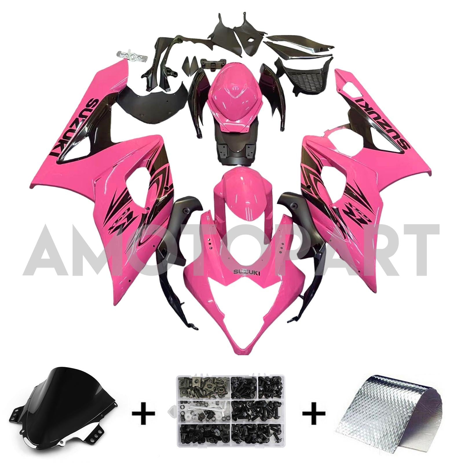 Amotopart 2005-2006 K5 GSXR1000 Suzuki Pink&Black Fairing Kit