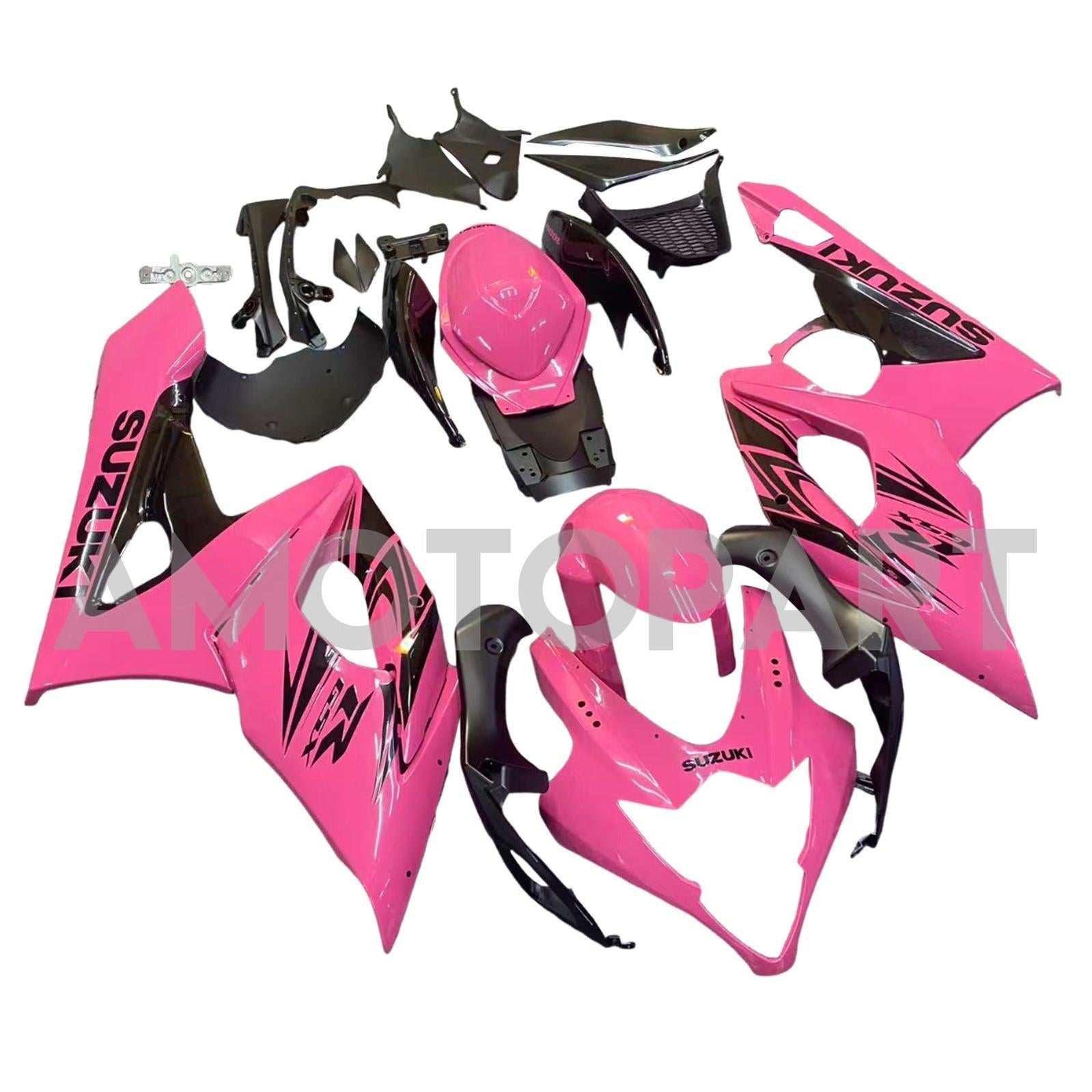 Amotopart 2005–2006 K5 GSXR1000 Suzuki Pink&Schwarzes Verkleidungskit