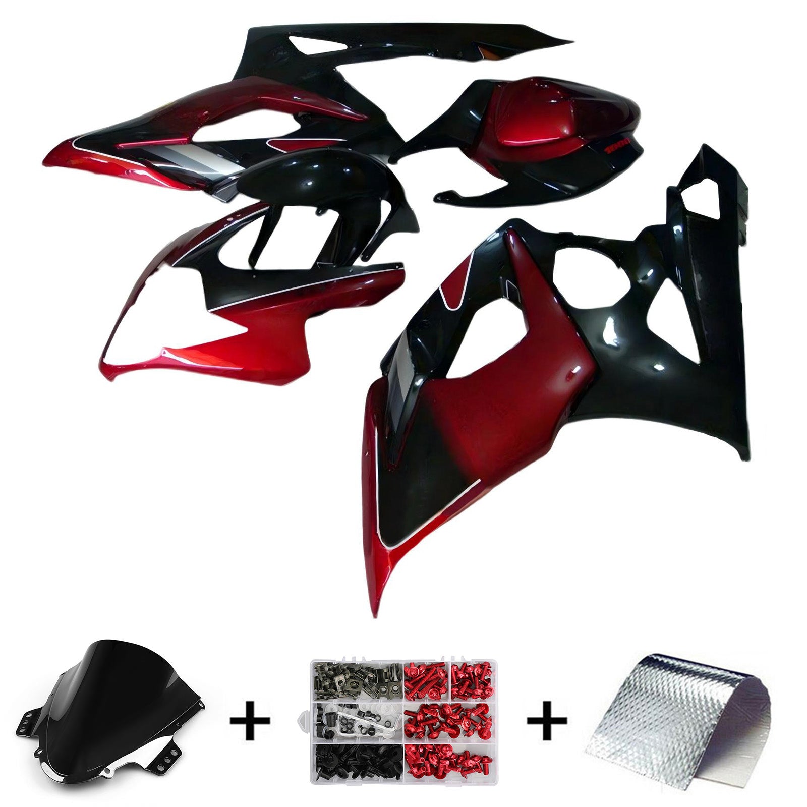 Amotopart 2005-2006 K5 GSXR1000 Suzuki Red&Black Style1 Fairing Kit