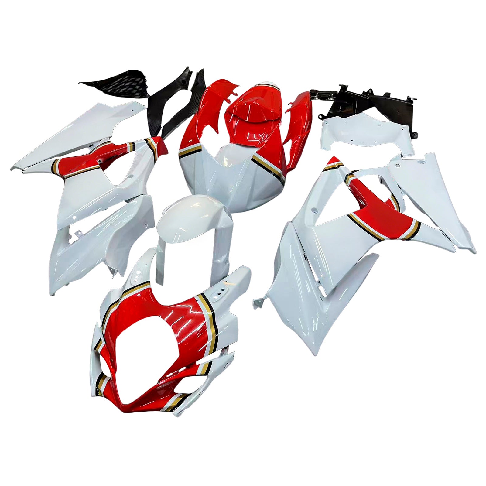 Amotopart 2007-2008 Suzuki GSXR1000 Red White Black Fairing Kit