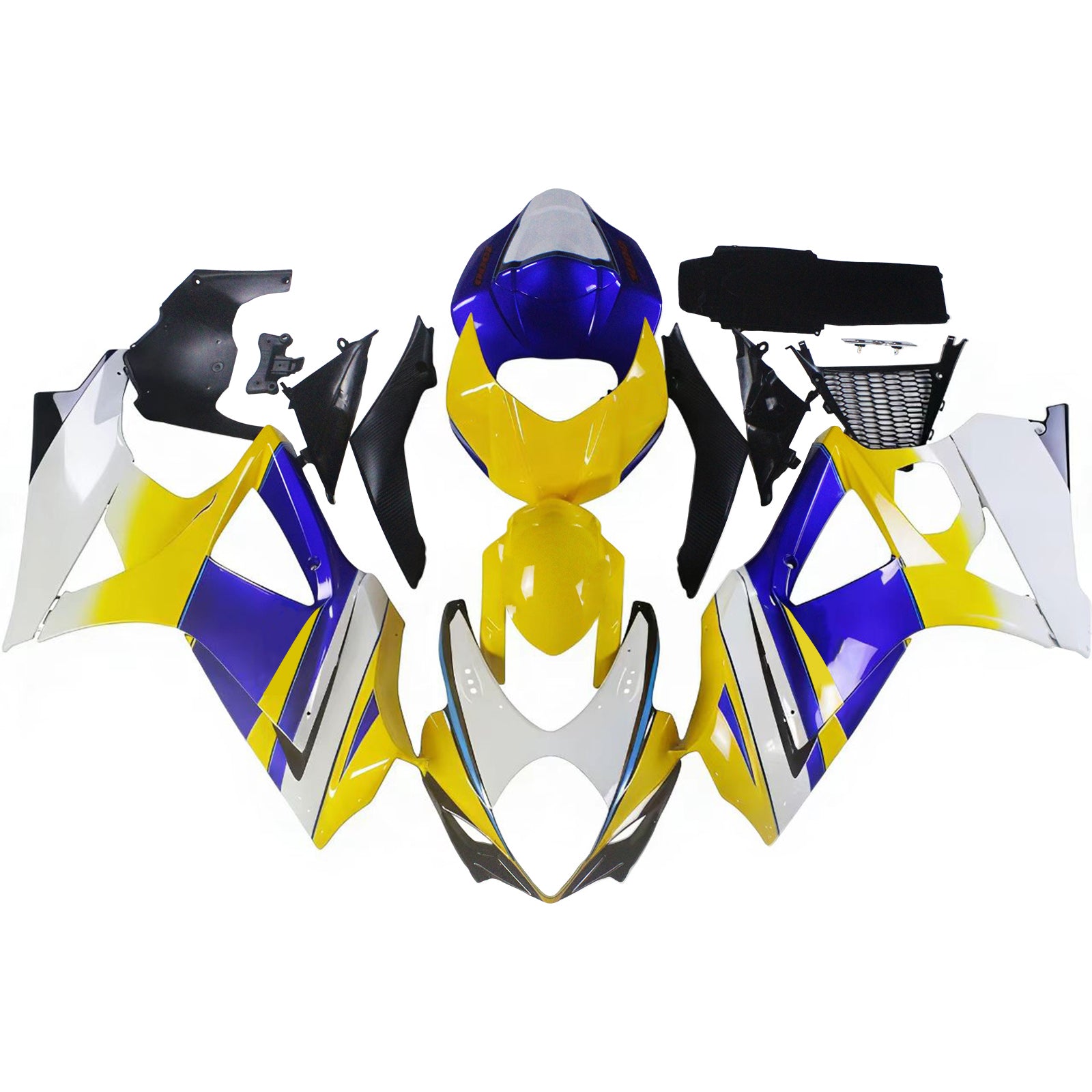 Amotopart 2007-2008 Suzuki GSXR1000 Fairing Light Blue&Yellow Kit