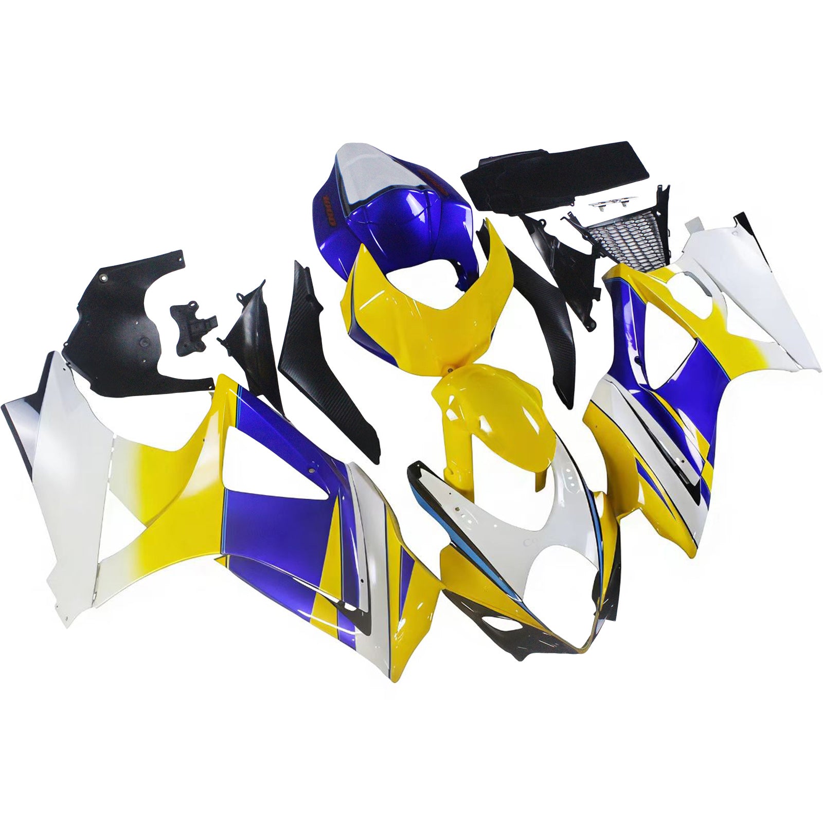 Amotopart 2007-2008 Suzuki GSXR1000 Fairing Light Blue&Yellow Kit