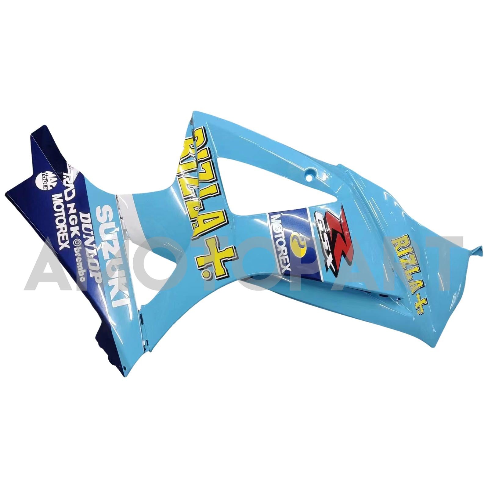 Amotopart 2007-2008 Suzuki GSXR1000 Fairing Light Blue with Yellow Logo Kit