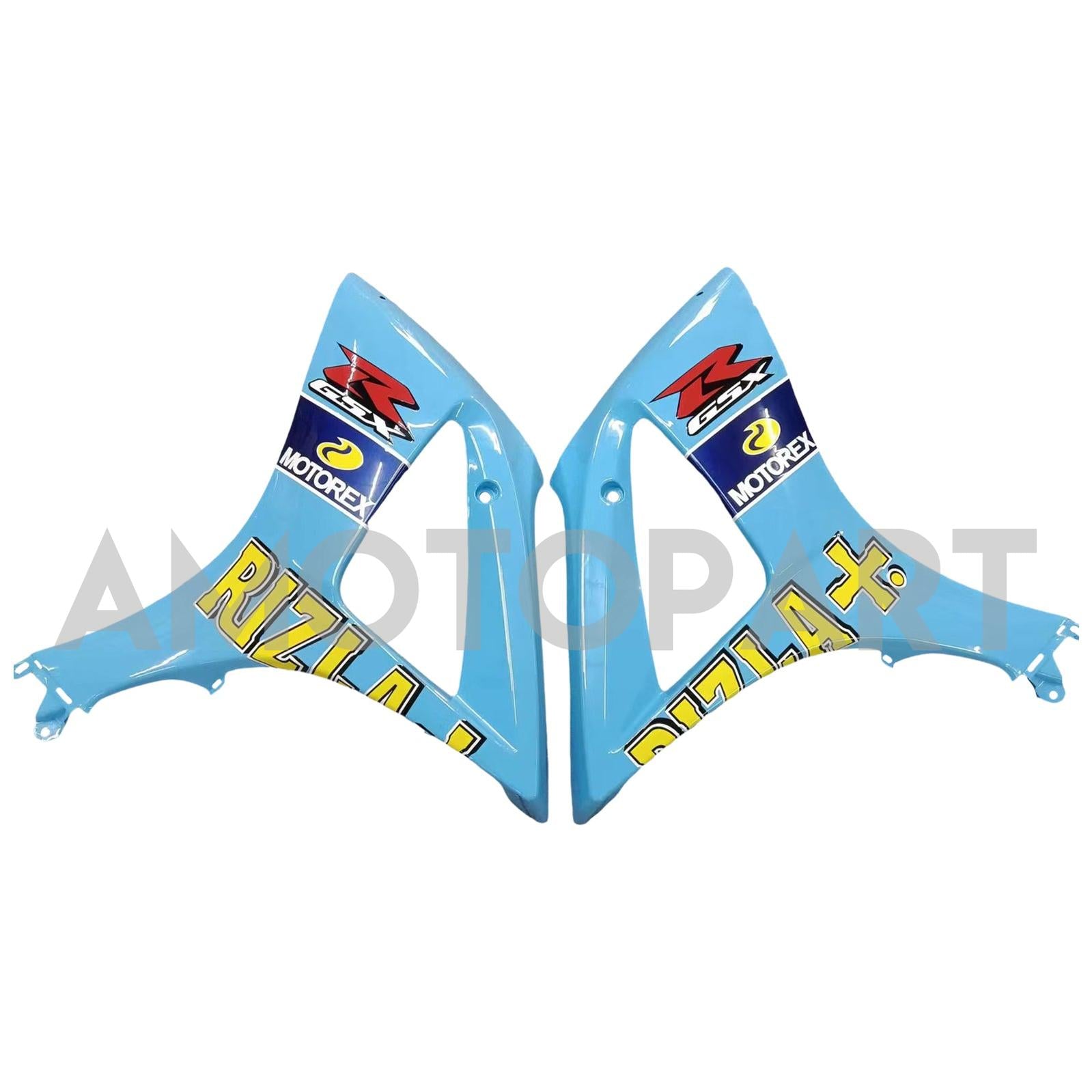 Amotopart 2007-2008 Suzuki GSXR1000 Fairing Light Blue with Yellow Logo Kit