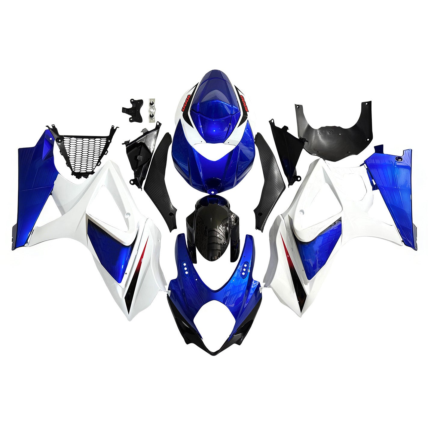 Amotopart 2007-2008 Suzuki GSXR1000 White Black Blue Fairing Kit