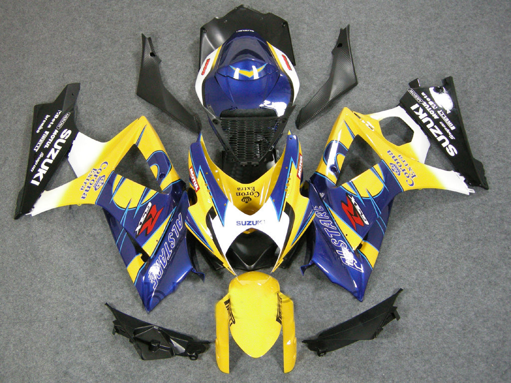 Amotopart 2007-2008 Suzuki GSXR1000 Yellow Blue Black Fairing Kit
