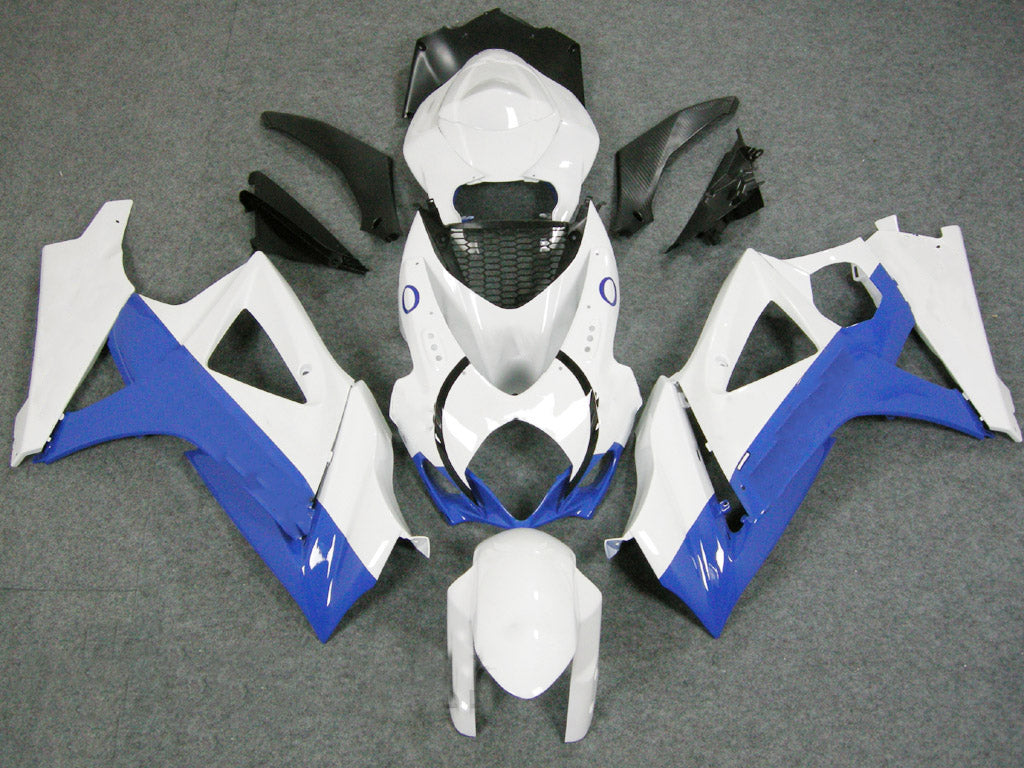 Amotopart 2007-2008 Suzuki GSXR1000 White Blue Fairing Kit