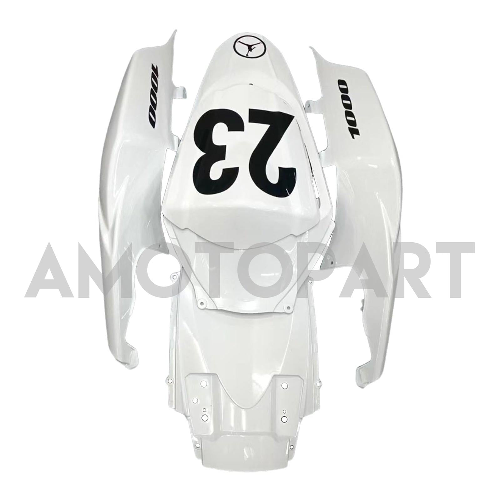 Amotopart 2007-2008 Suzuki GSXR1000 White Black Fairing Kit