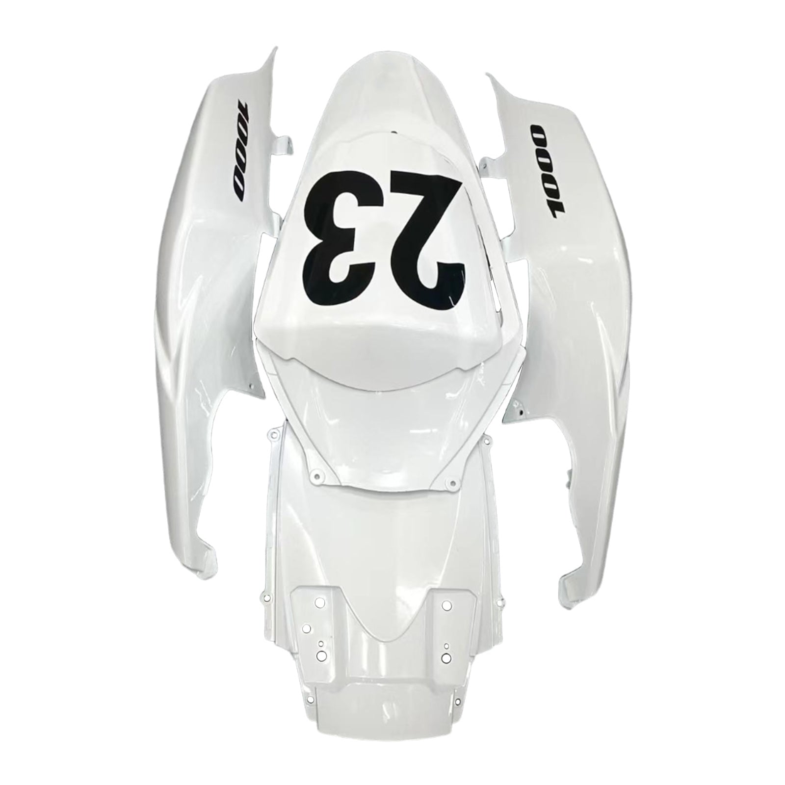 Amotopart 2007-2008 Suzuki GSXR1000 White Black Fairing Kit
