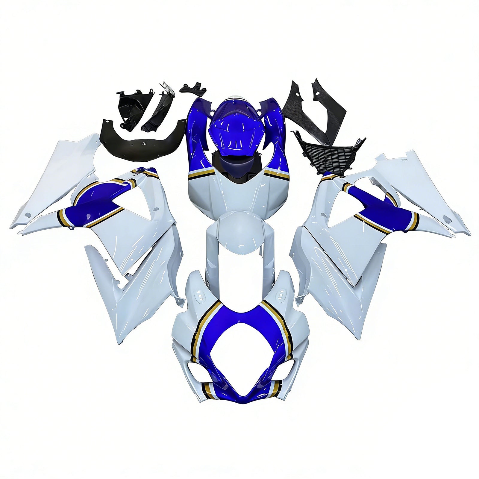 Amotopart 2007–2008 Suzuki GSXR1000 Weiß Blau Verkleidungsset