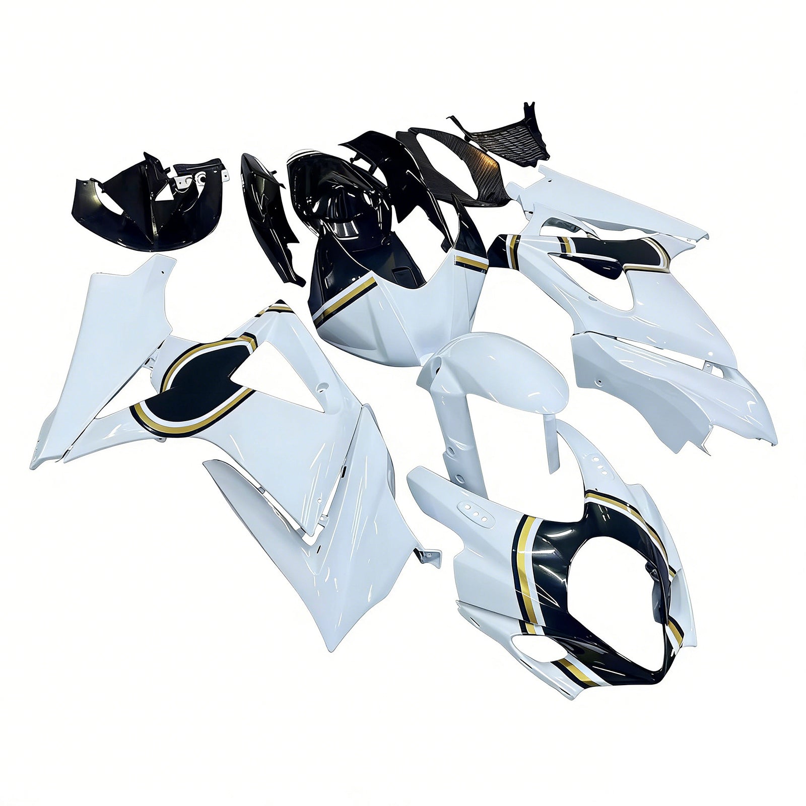 Amotopart 2007-2008 Suzuki GSXR1000 White Black Fairing Kit