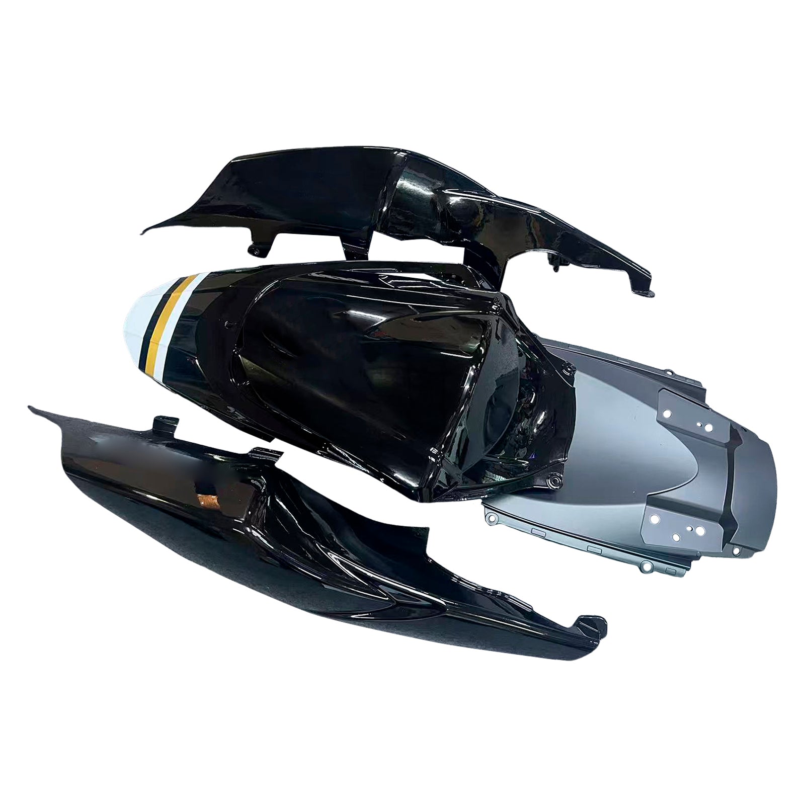 Amotopart 2007-2008 Suzuki GSXR1000 White Black Fairing Kit