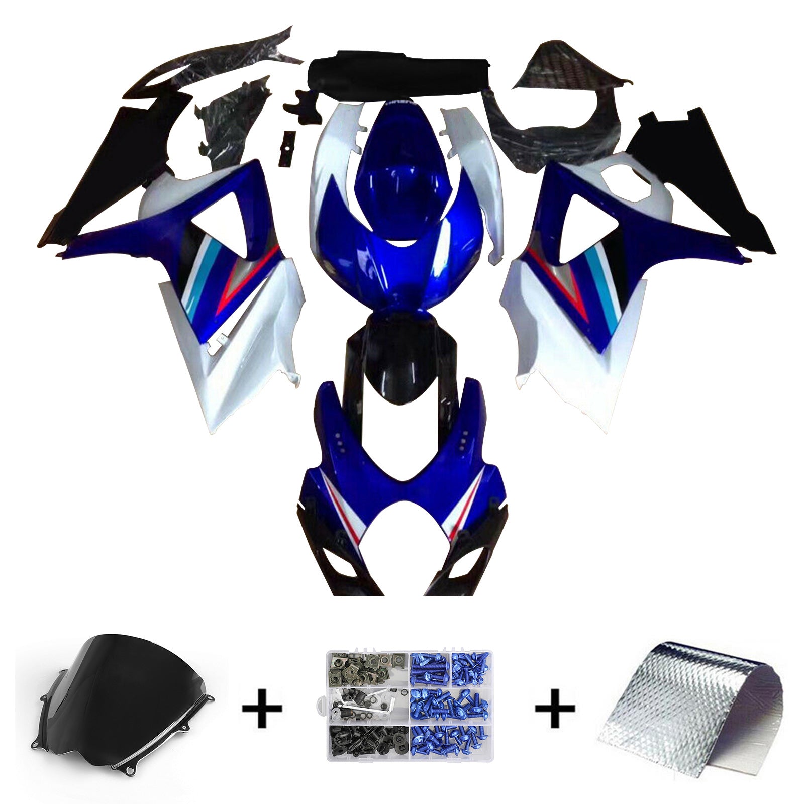 Amotopart 2007-2008 Suzuki GSXR 1000 Blue Fairing Kit